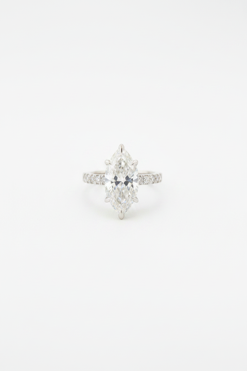 14 Karat White Gold 4.75 CT Diamond Engagement Ring
