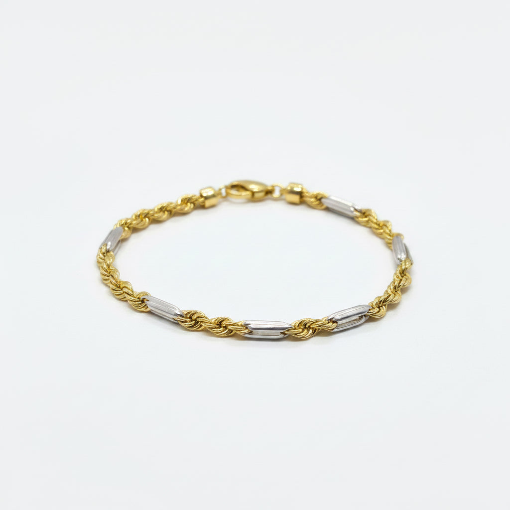 10K Milano White & Yellow Gold Bracelet