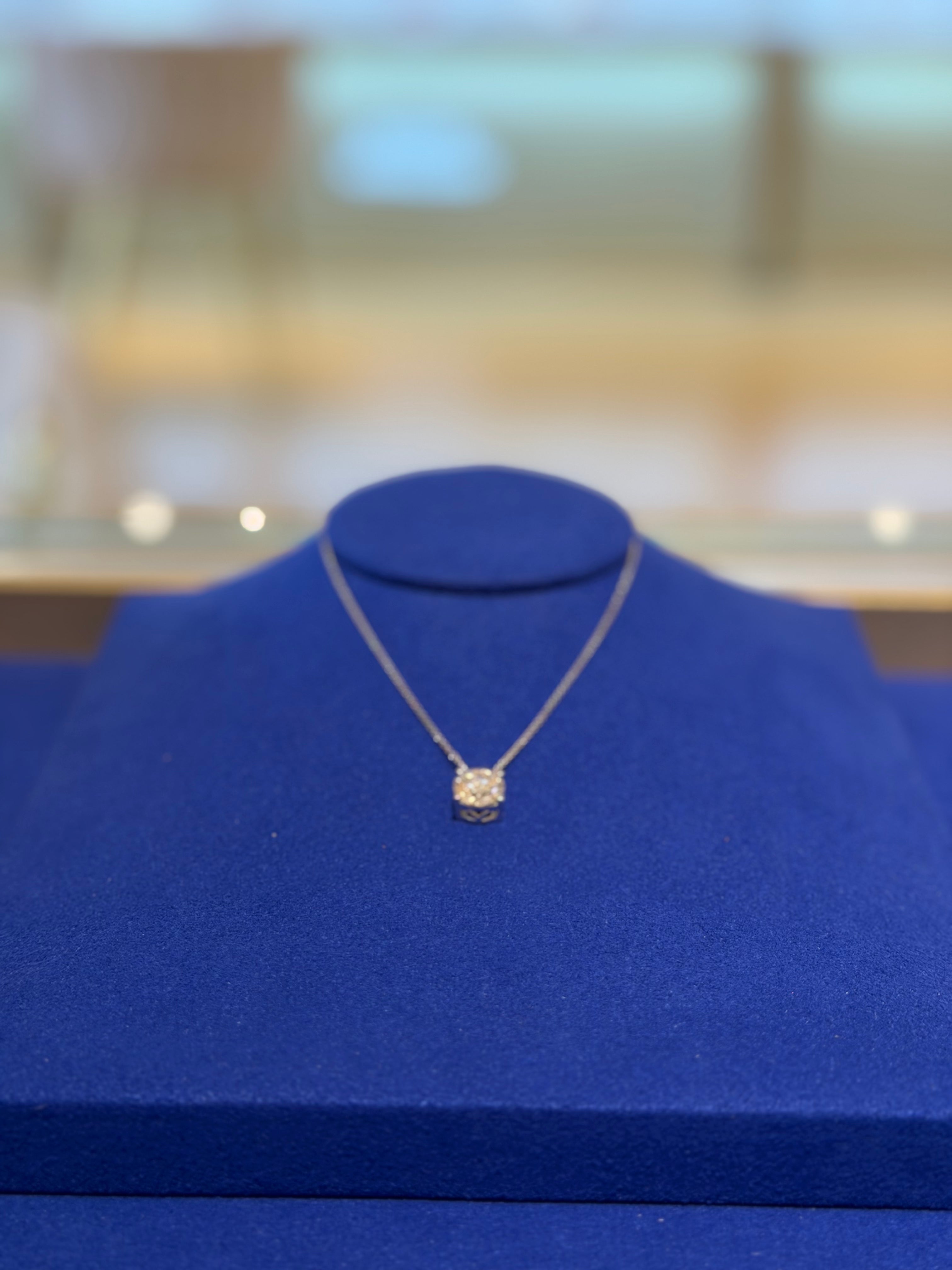Round 2 Carat White Gold Necklace