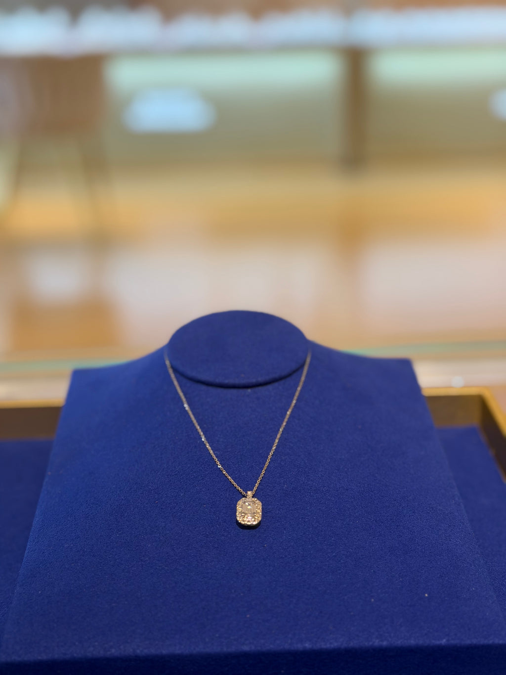 Emerald Halo 1.5 White Gold Necklace