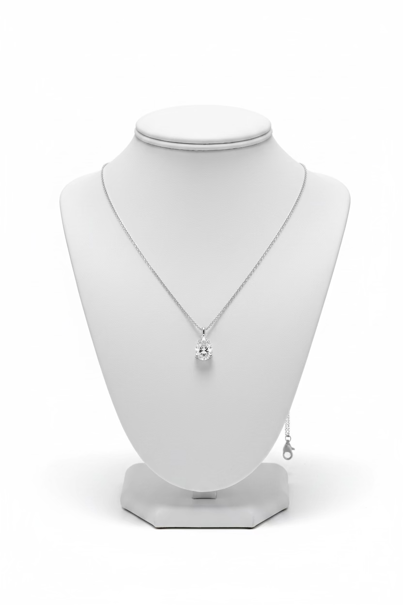 Tear 2 Carat White Gold Necklace