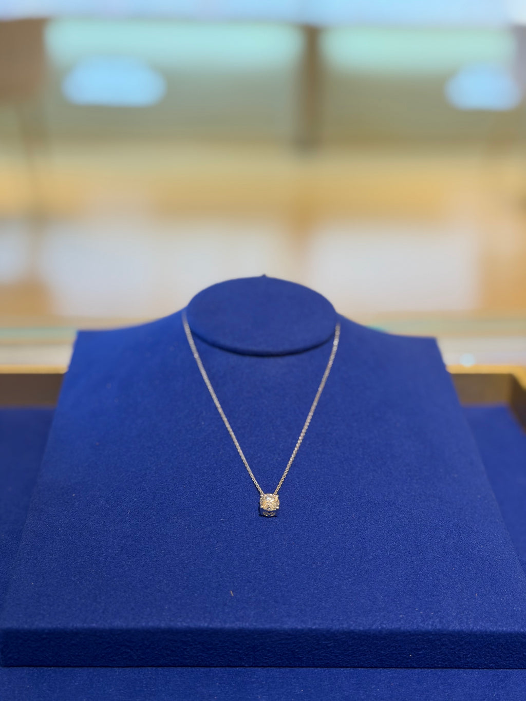 Round 1 Carat White Gold Necklace