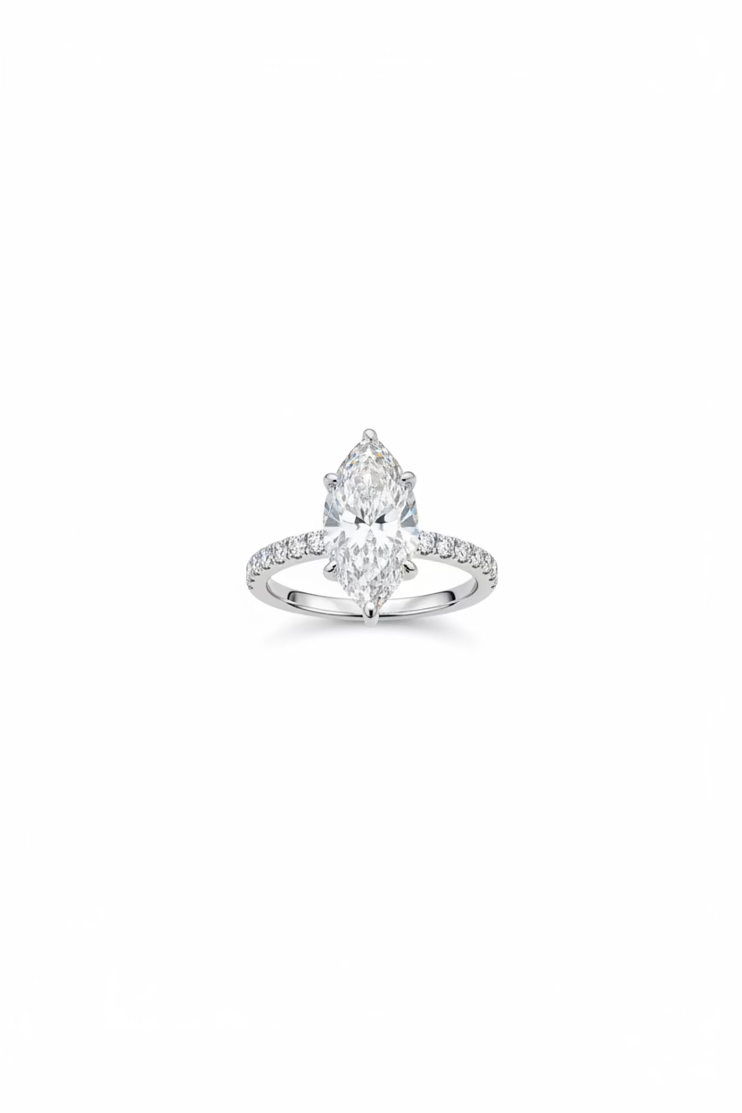 Marquise 14 Karat White Gold Engagement