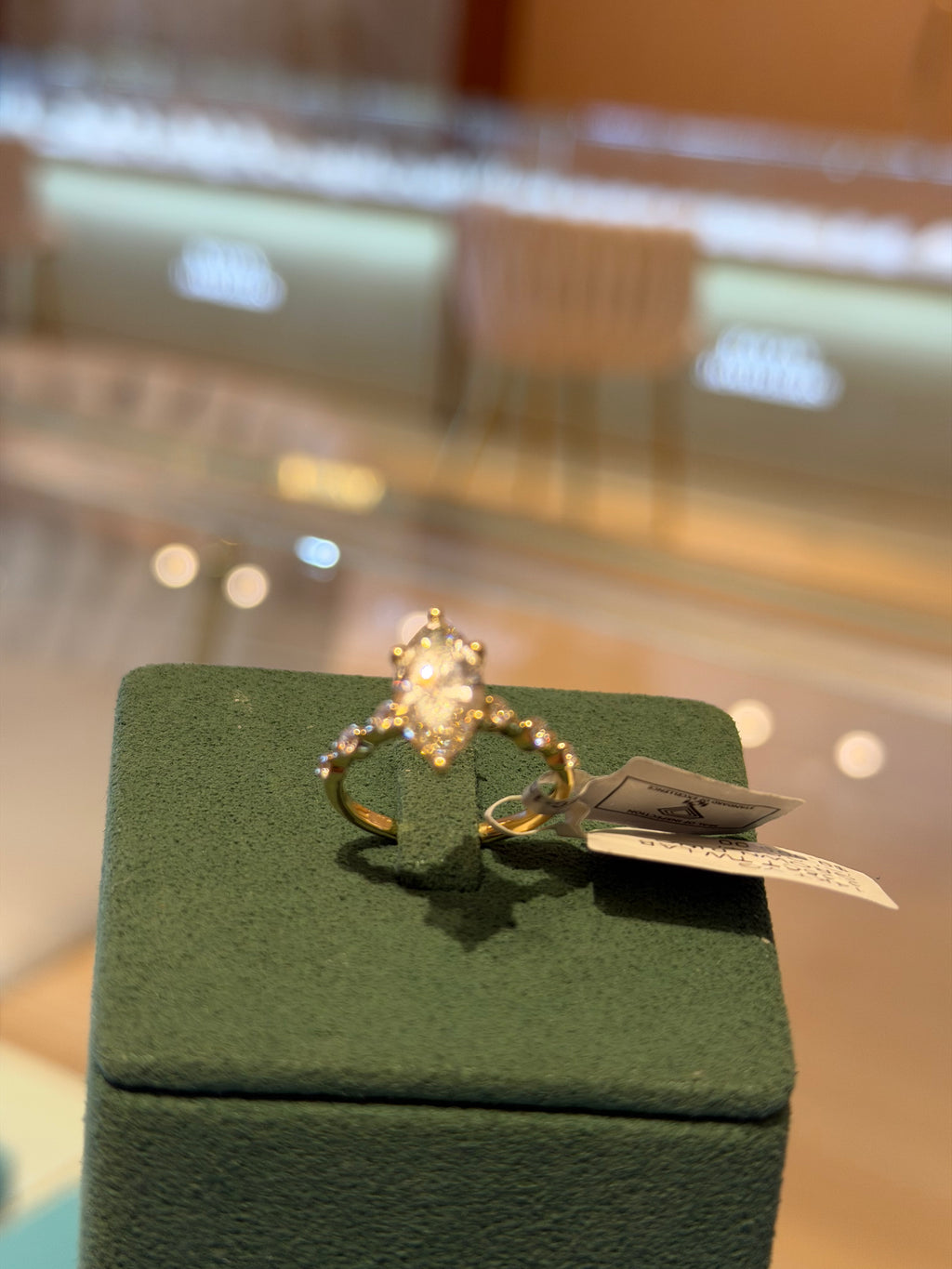 Marquise 14 Karat Yellow Gold Engagement Ring