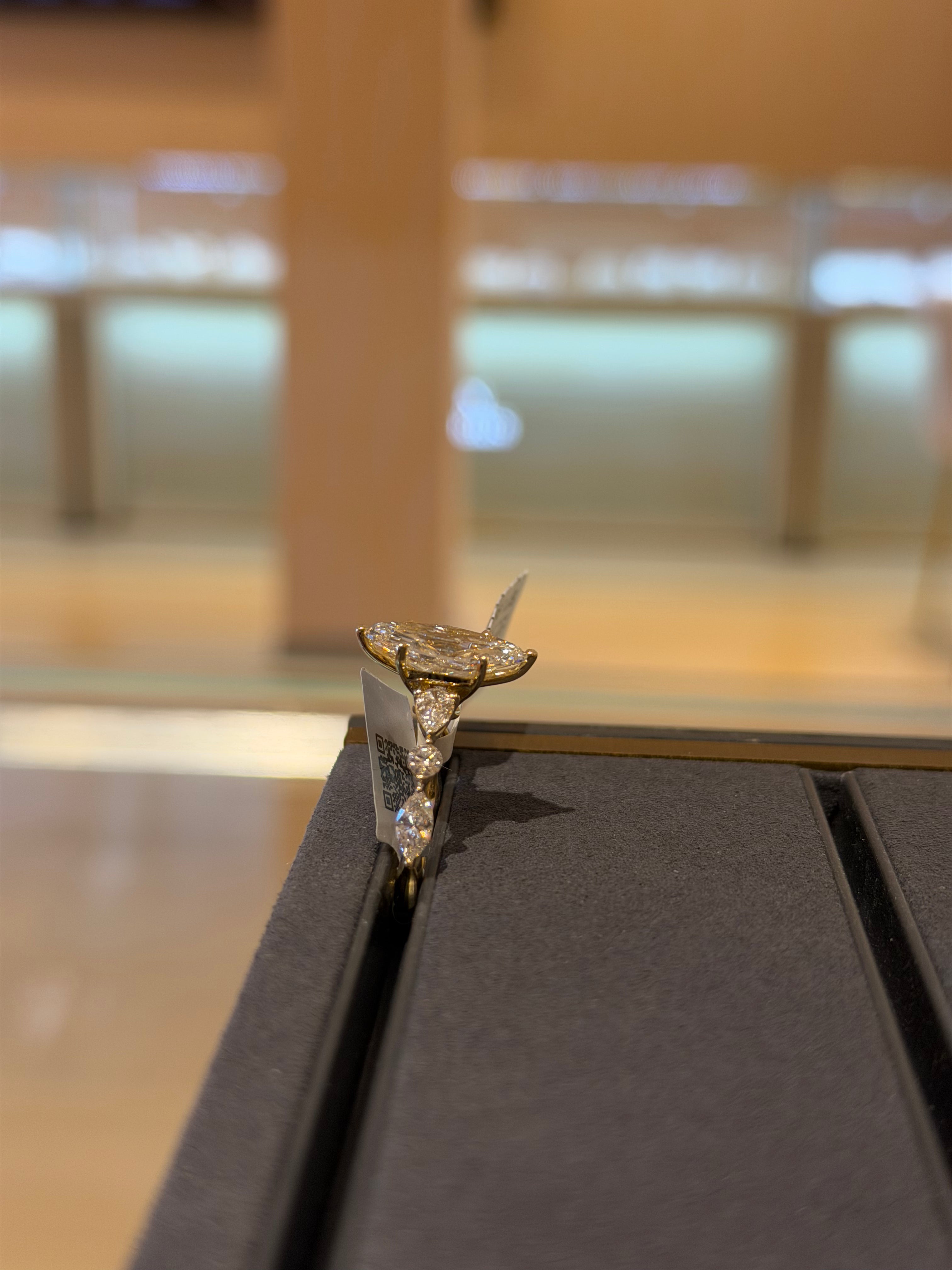 Marquise 14 Karat Yellow Gold Engagement Ring
