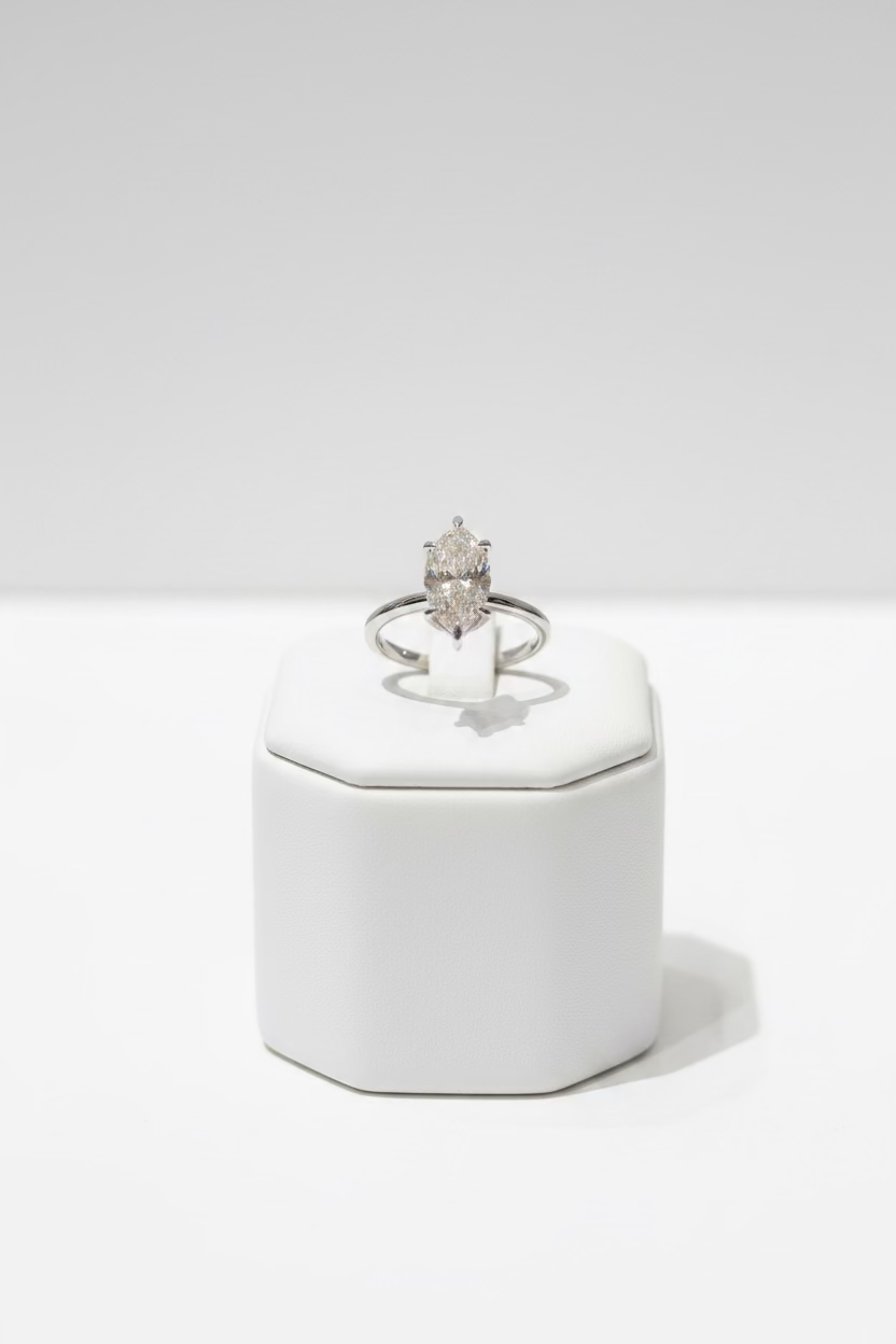 Marquise 14 Karat White Gold Engagement Ring