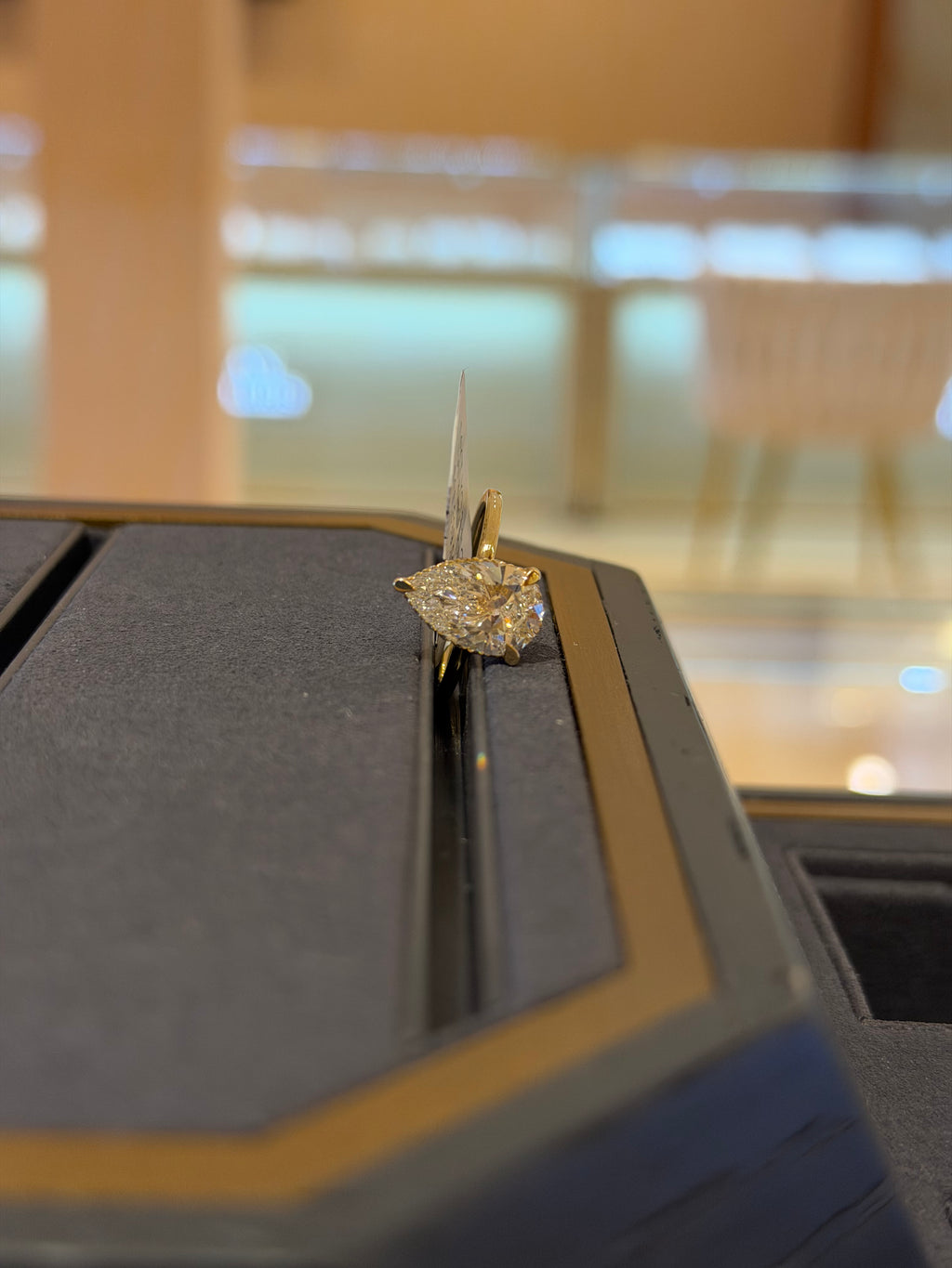 Tear Drop 14 Karat Yellow Gold Engagement Ring