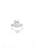 Tear Drop Pear 14 Karat White Gold Engagement Ring