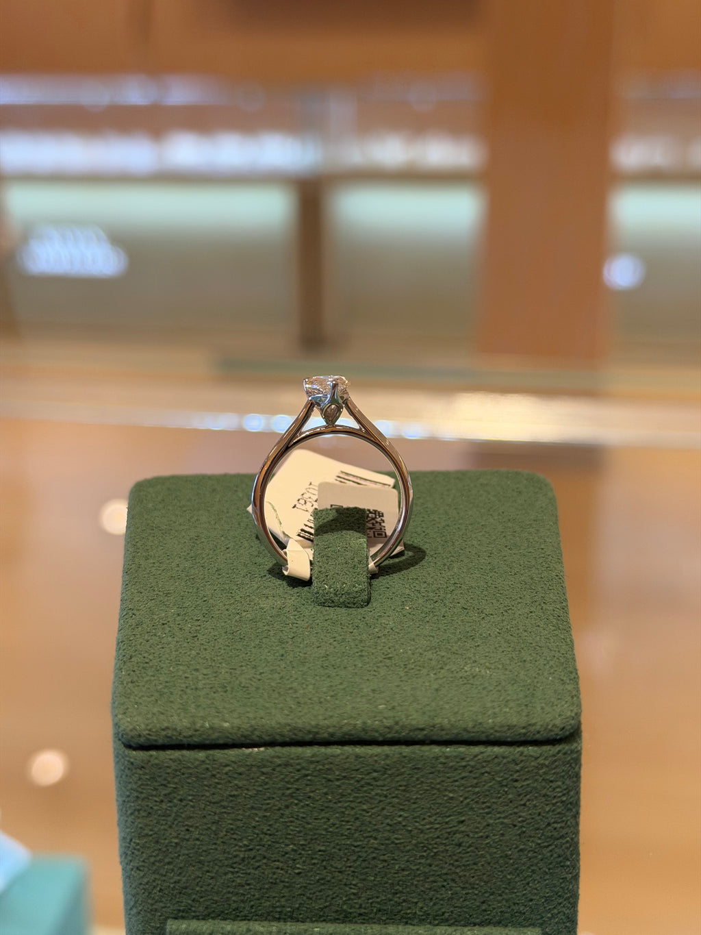 Tear Drop 14 Karat White Gold Engagement Ring