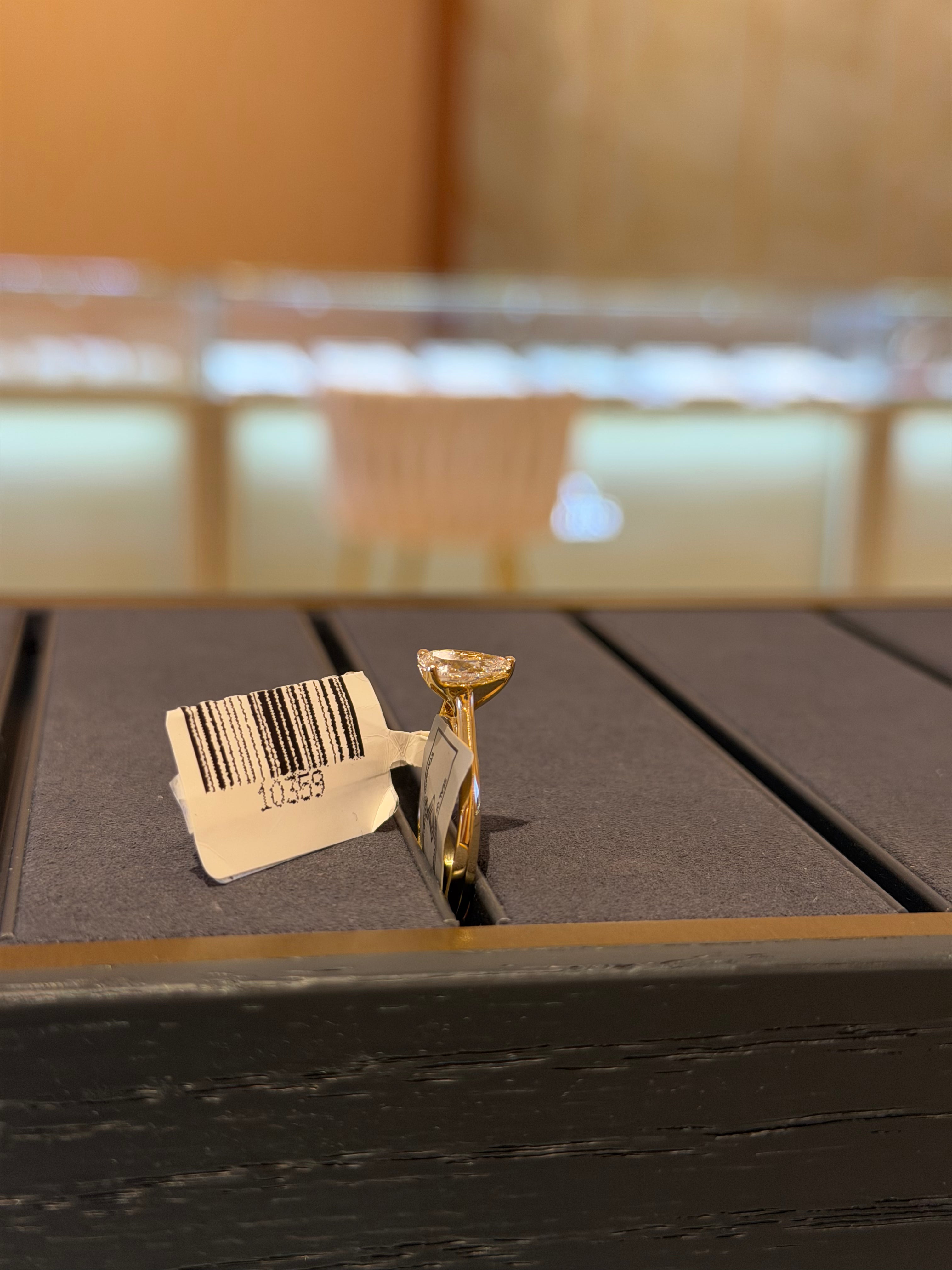 Tear Drop Yellow Gold Engagement Ring