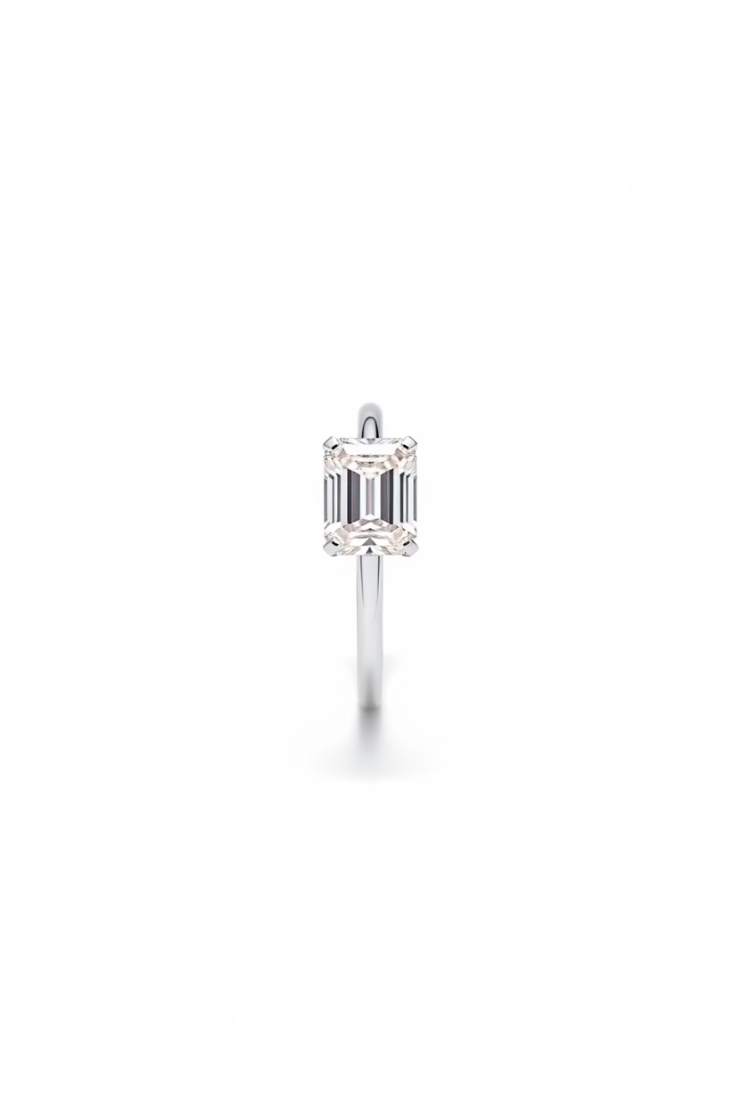 Emerald White Gold Engagement Ring