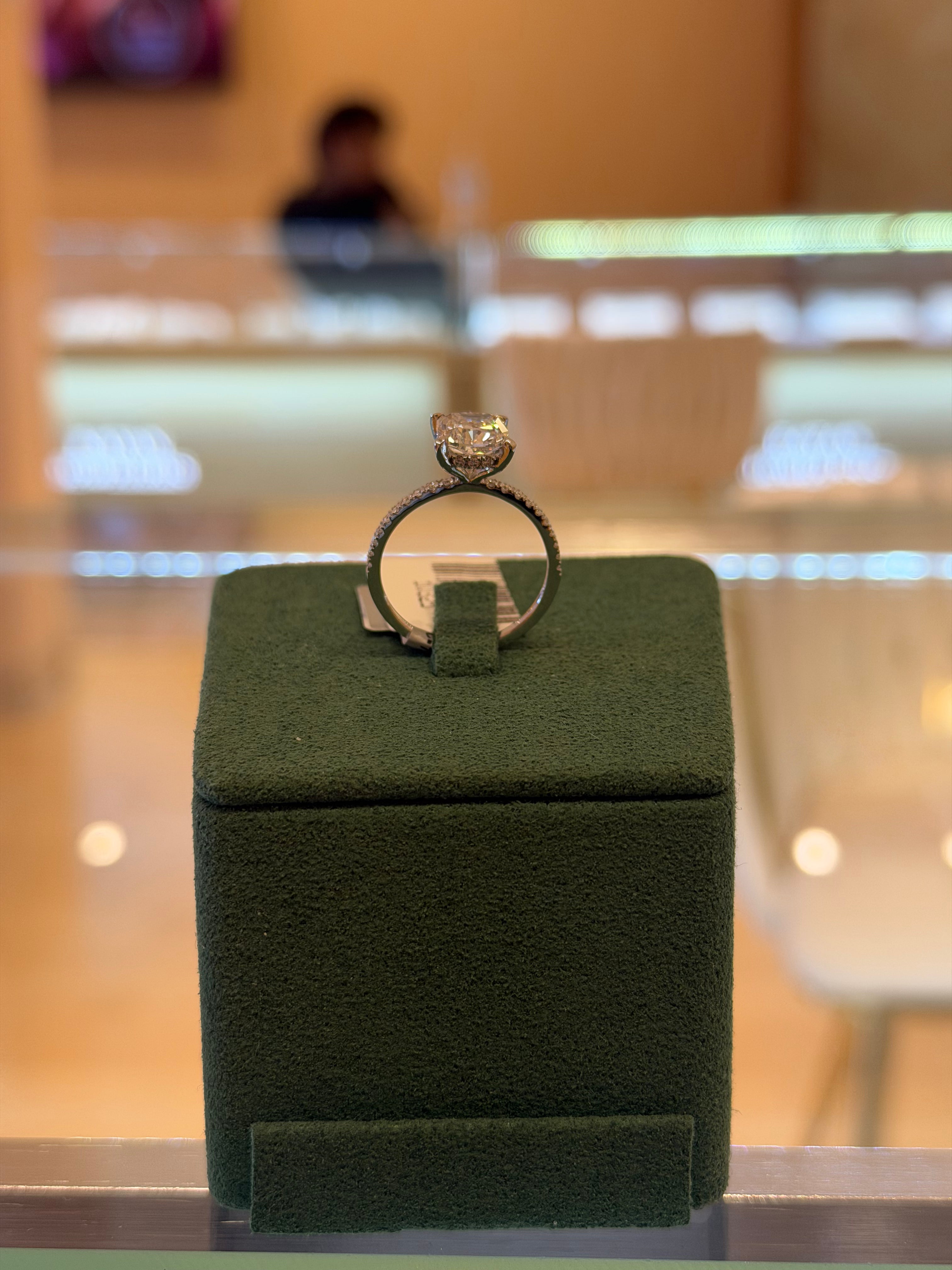Round Cushion White Gold Engagement Ring