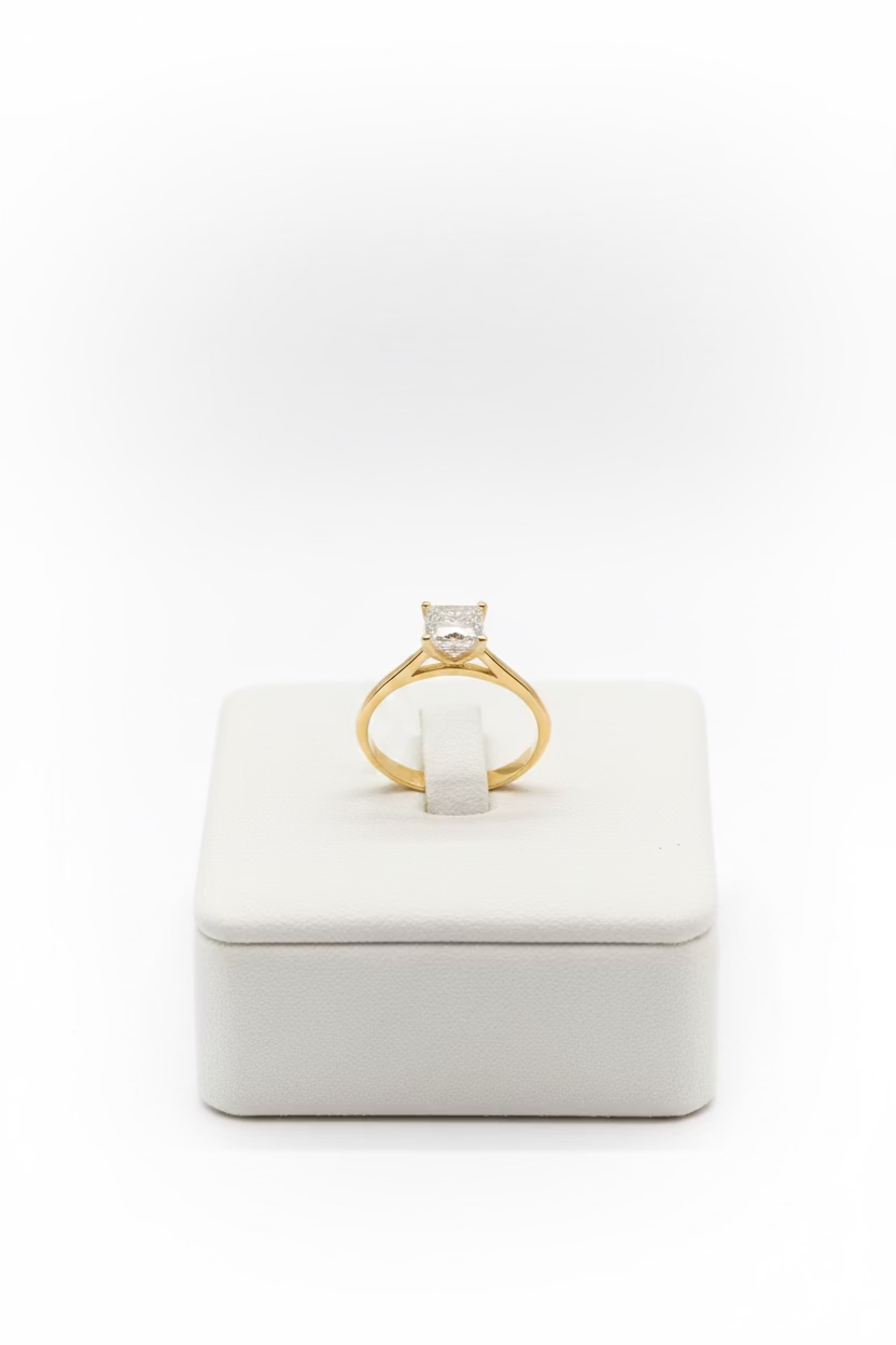Princess Yellow Gold Engagement Ring