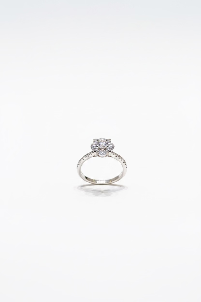 Round White Gold Engagement Ring