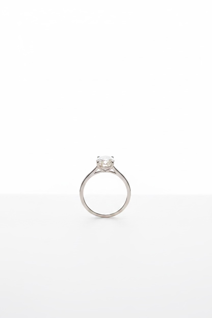 Round White Gold Engagement Ring