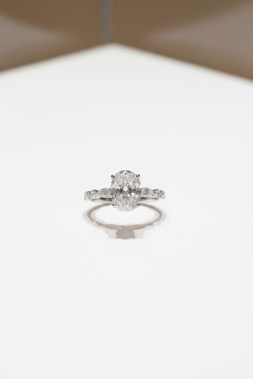 Oval White Gold Engagement Ring