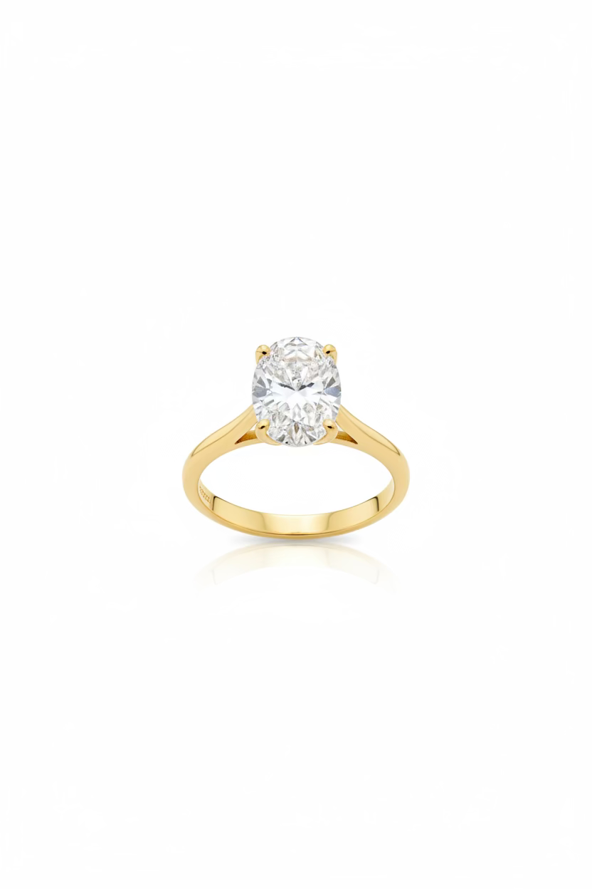 Oval Yellow Gold Engagement Ring
