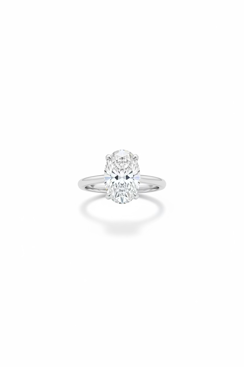 Oval White Gold Engagement Ring