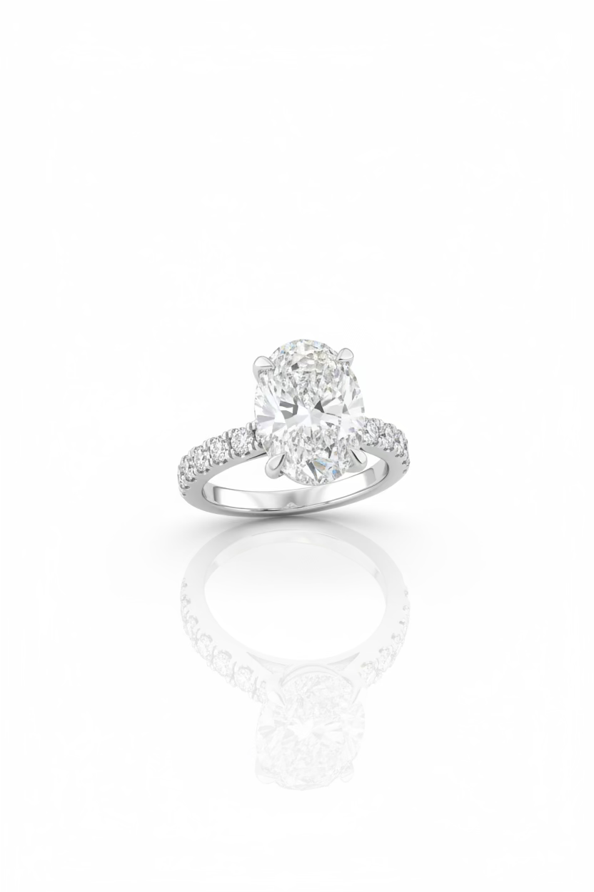 10K White Gold Engagement Ring