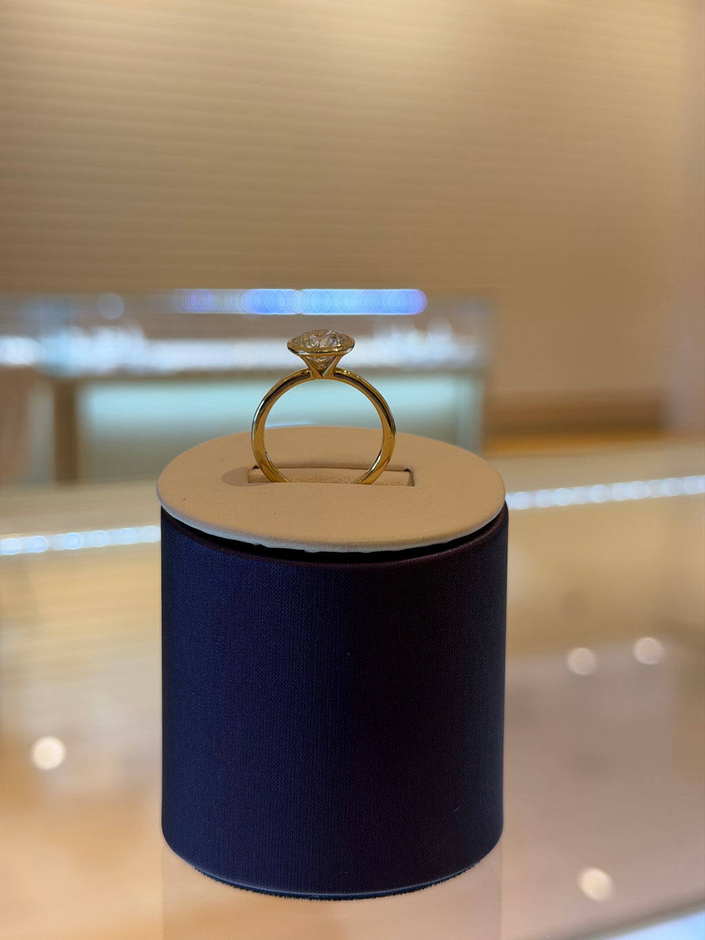 Round Yellow Gold Engagement Ring