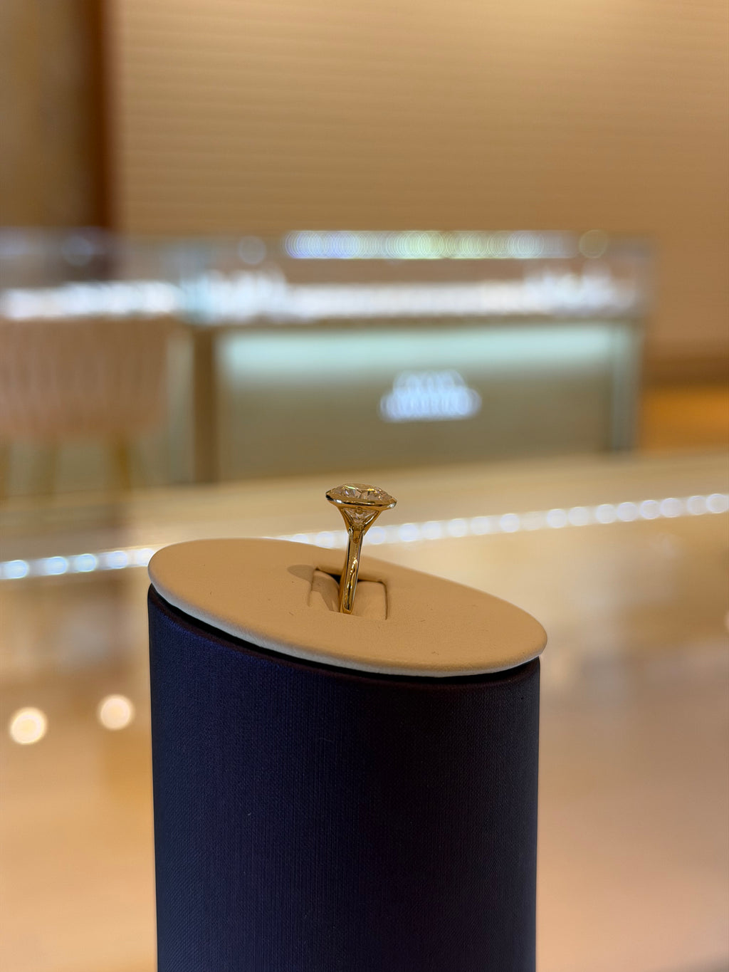 Round Yellow Gold Engagement Ring