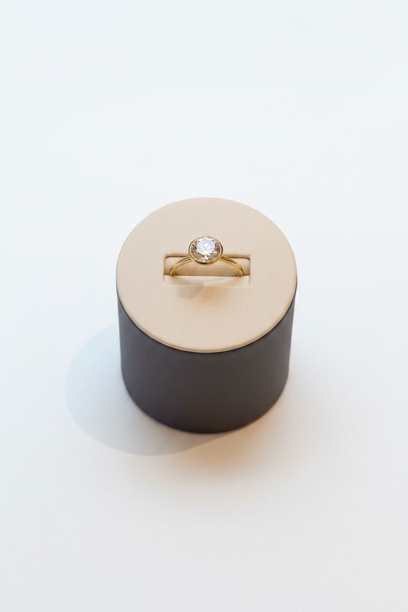 Round Yellow Gold Engagement Ring