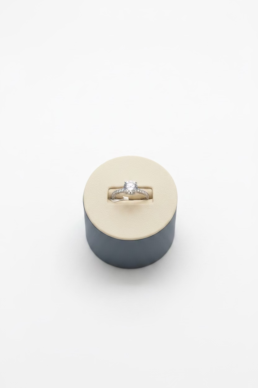 Round White Gold Engagement Ring