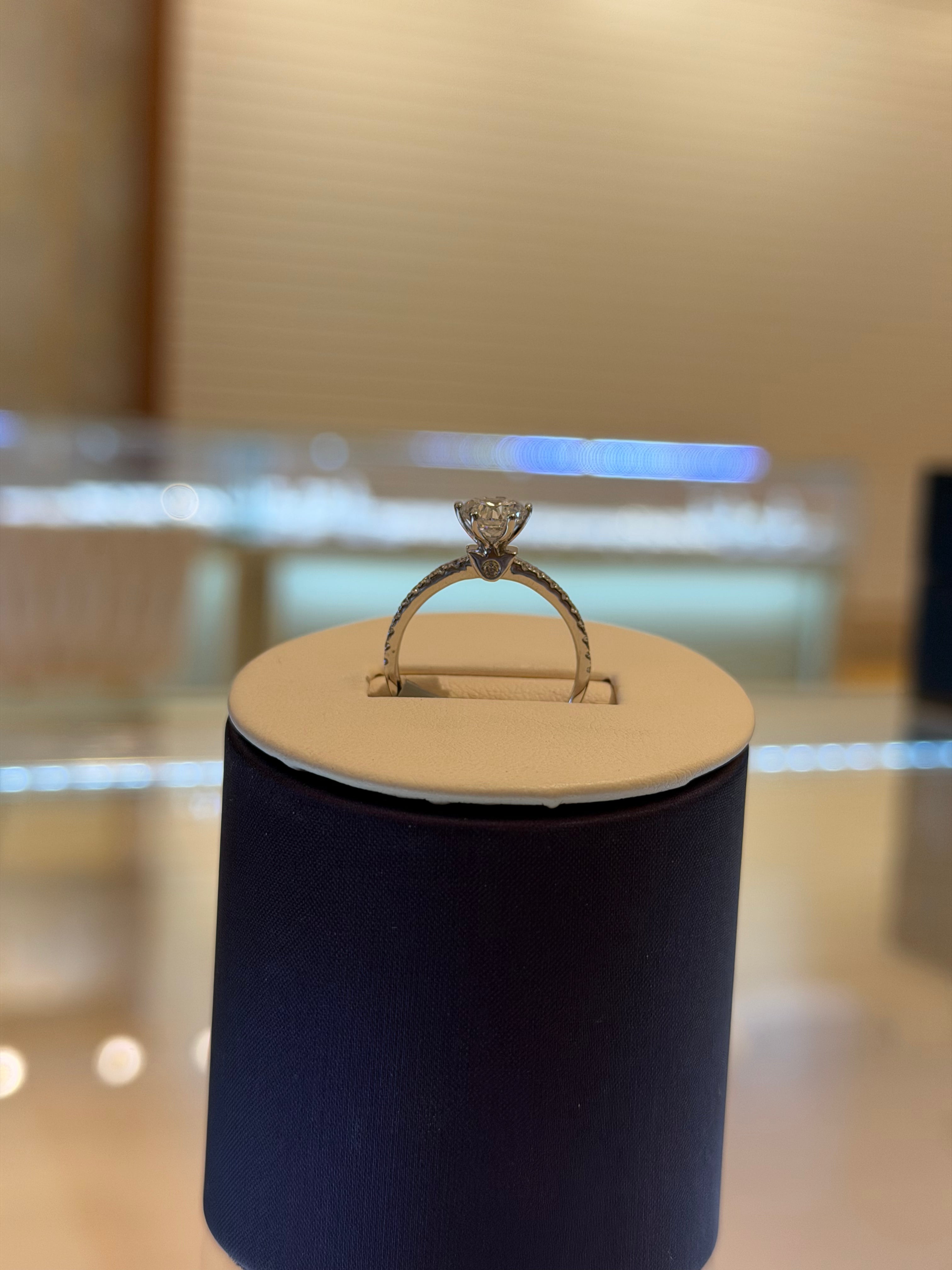 Round White Gold Engagement Ring