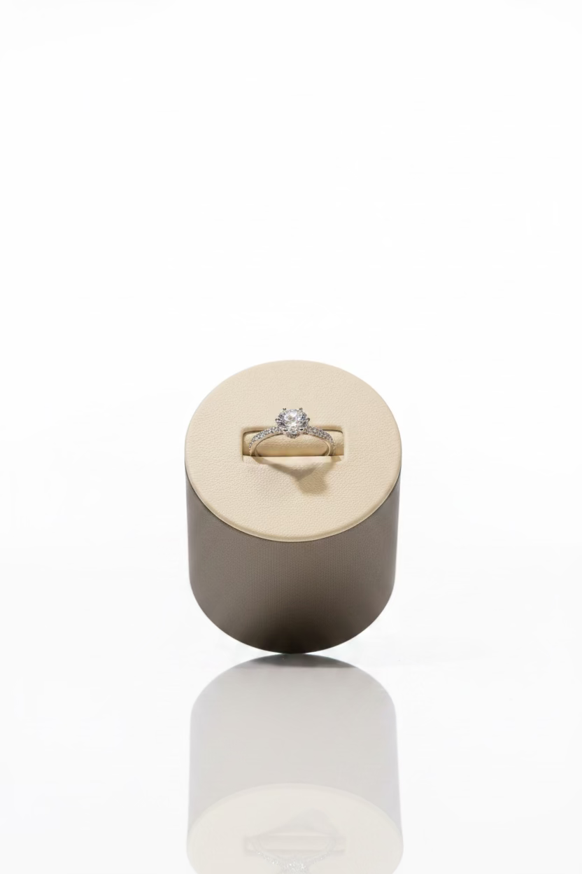 Round White Gold Engagement Ring