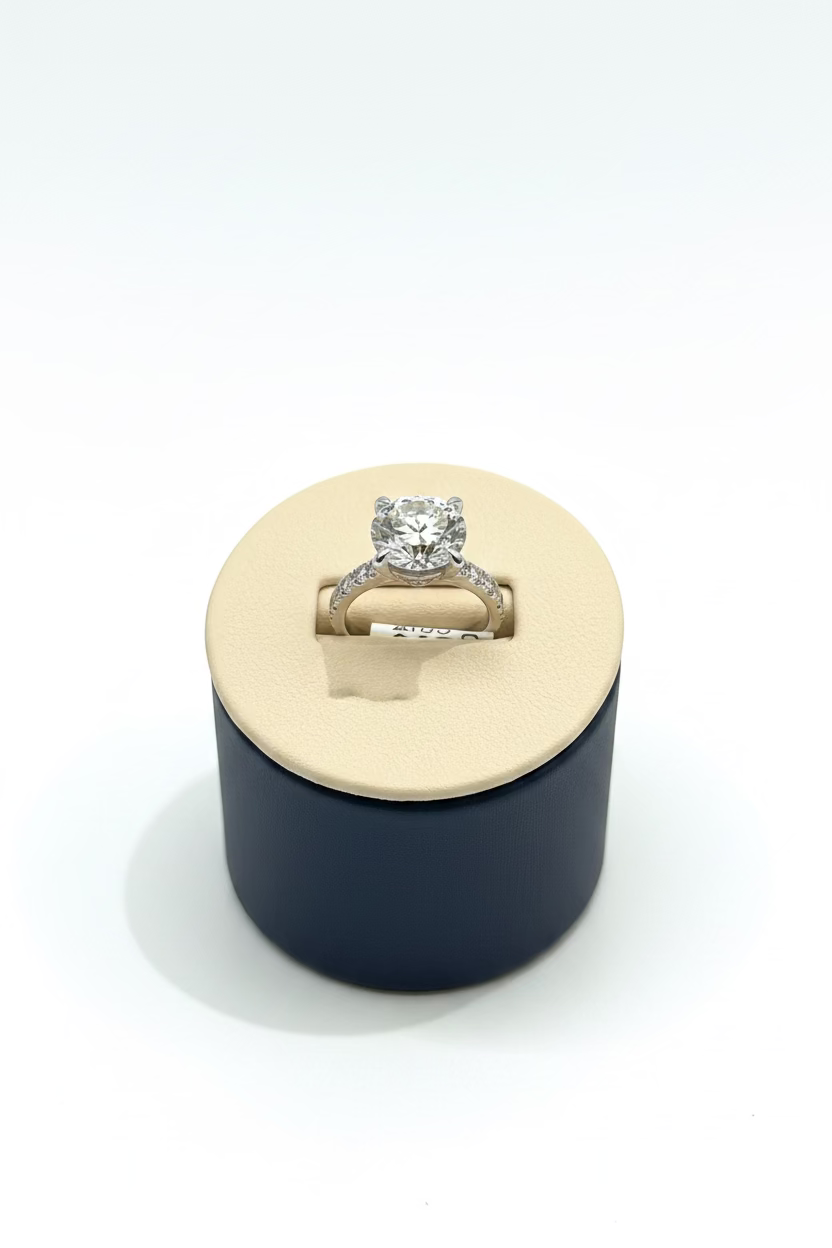 Round Halo White Gold Engagement Ring