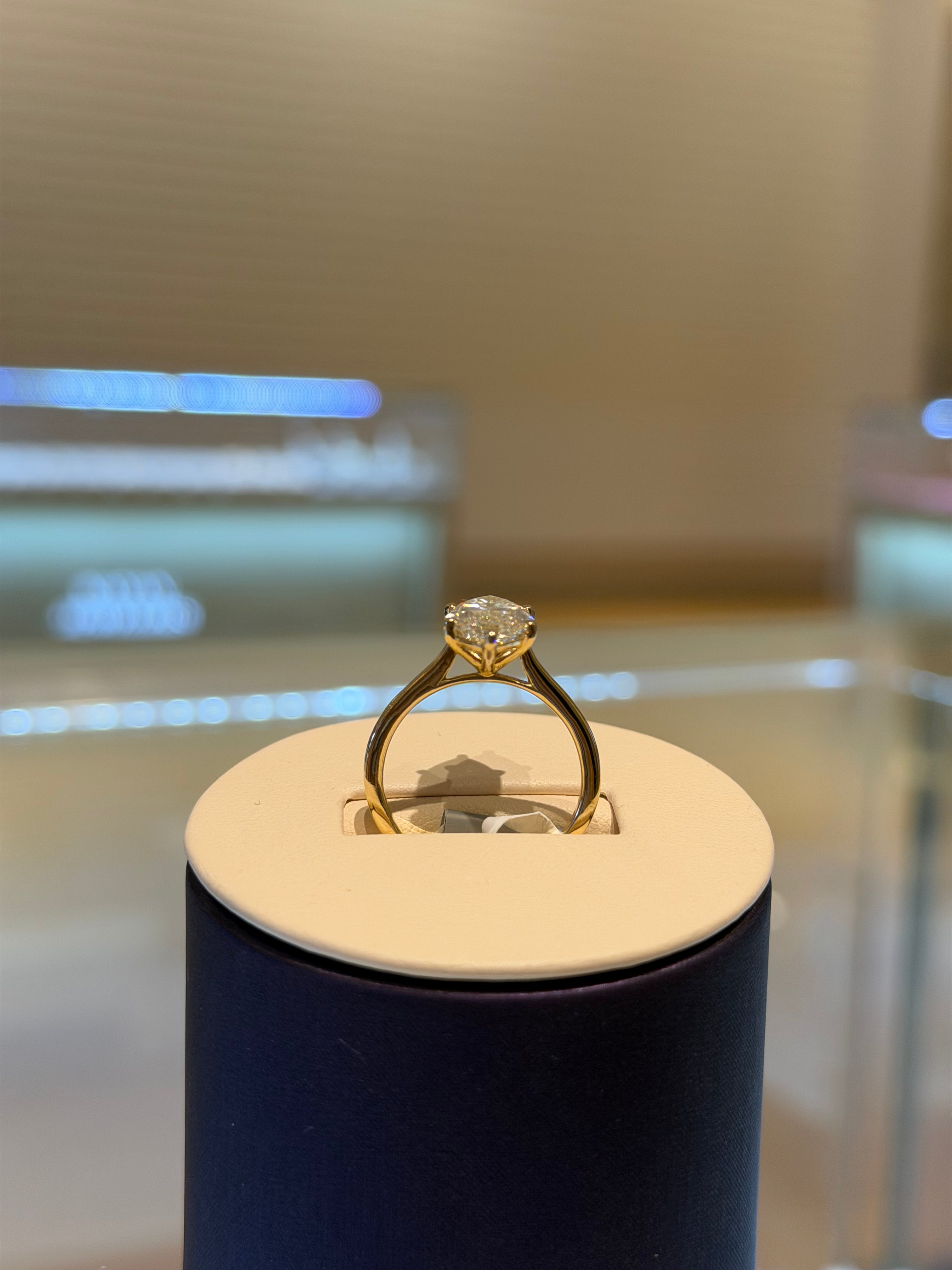 Marquise Yellow Gold Engagement Ring