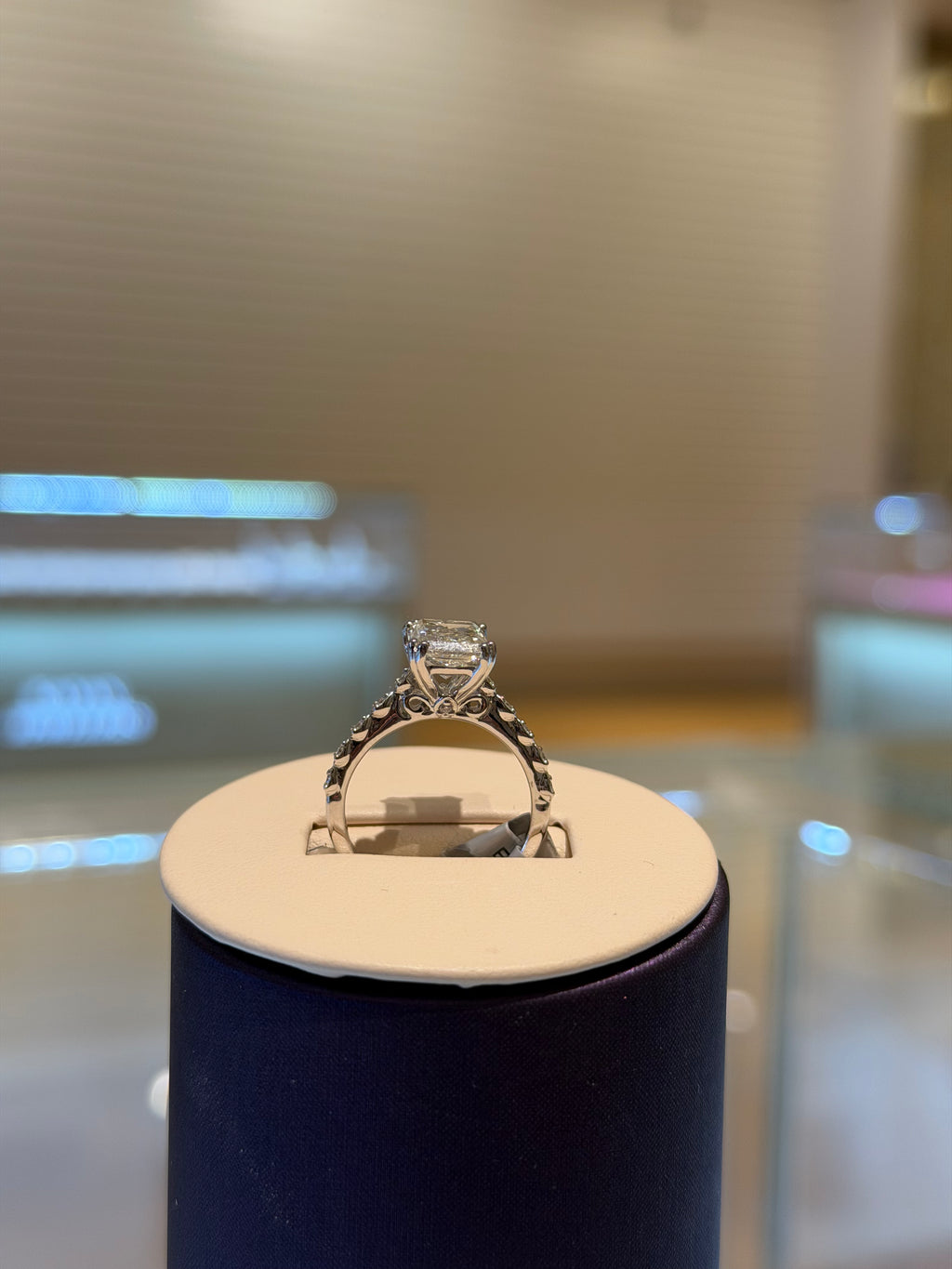 Radiant Cathedral White Gold Engagement Ring