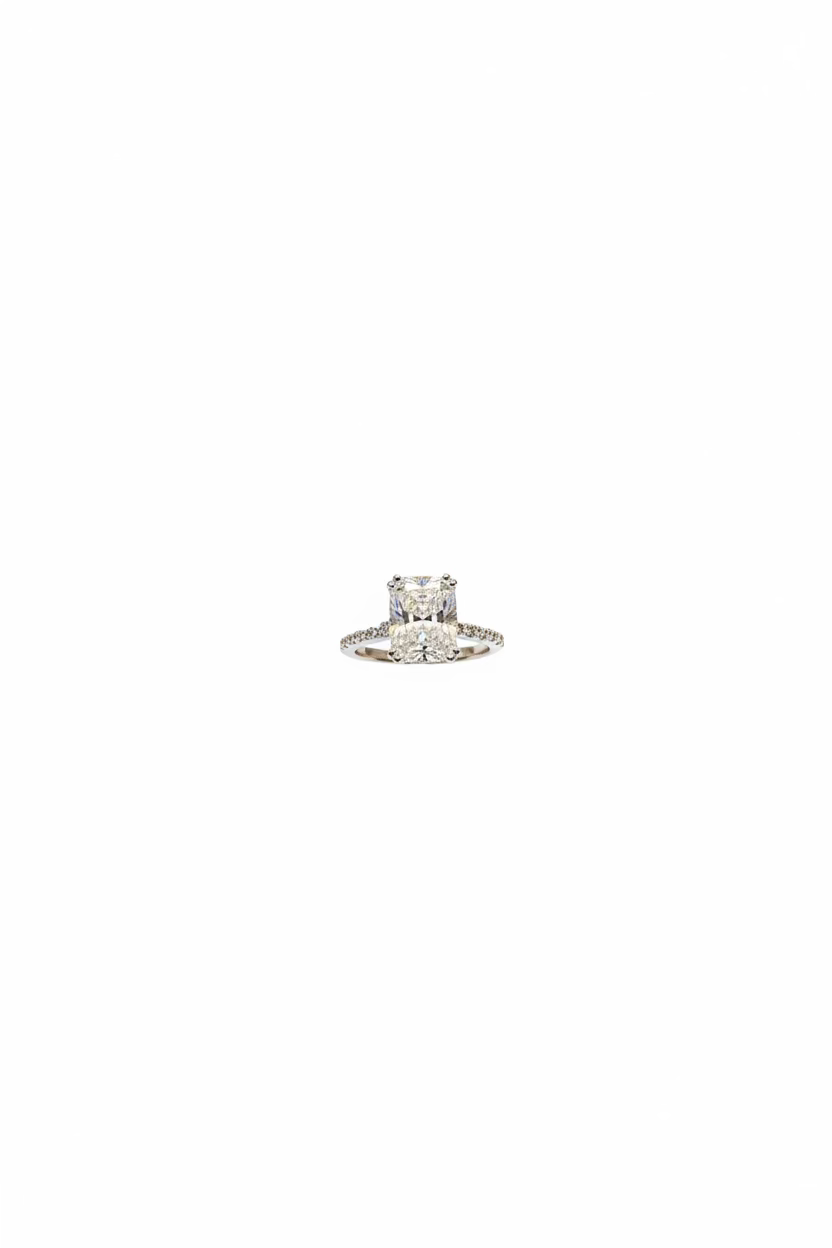Radiant Cathedral White Gold Engagement Ring