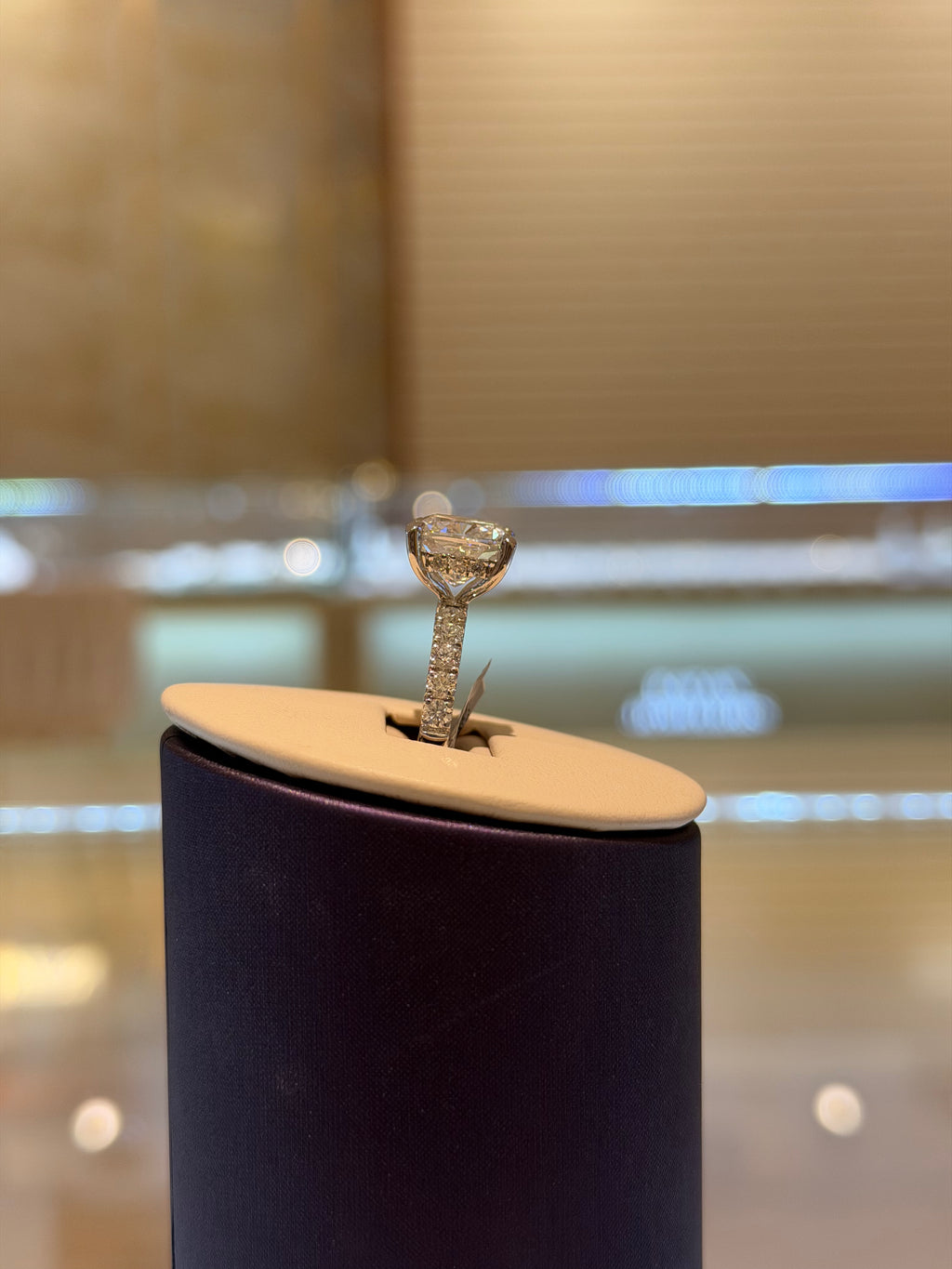 Cushion Hidden Halo White Gold Ring