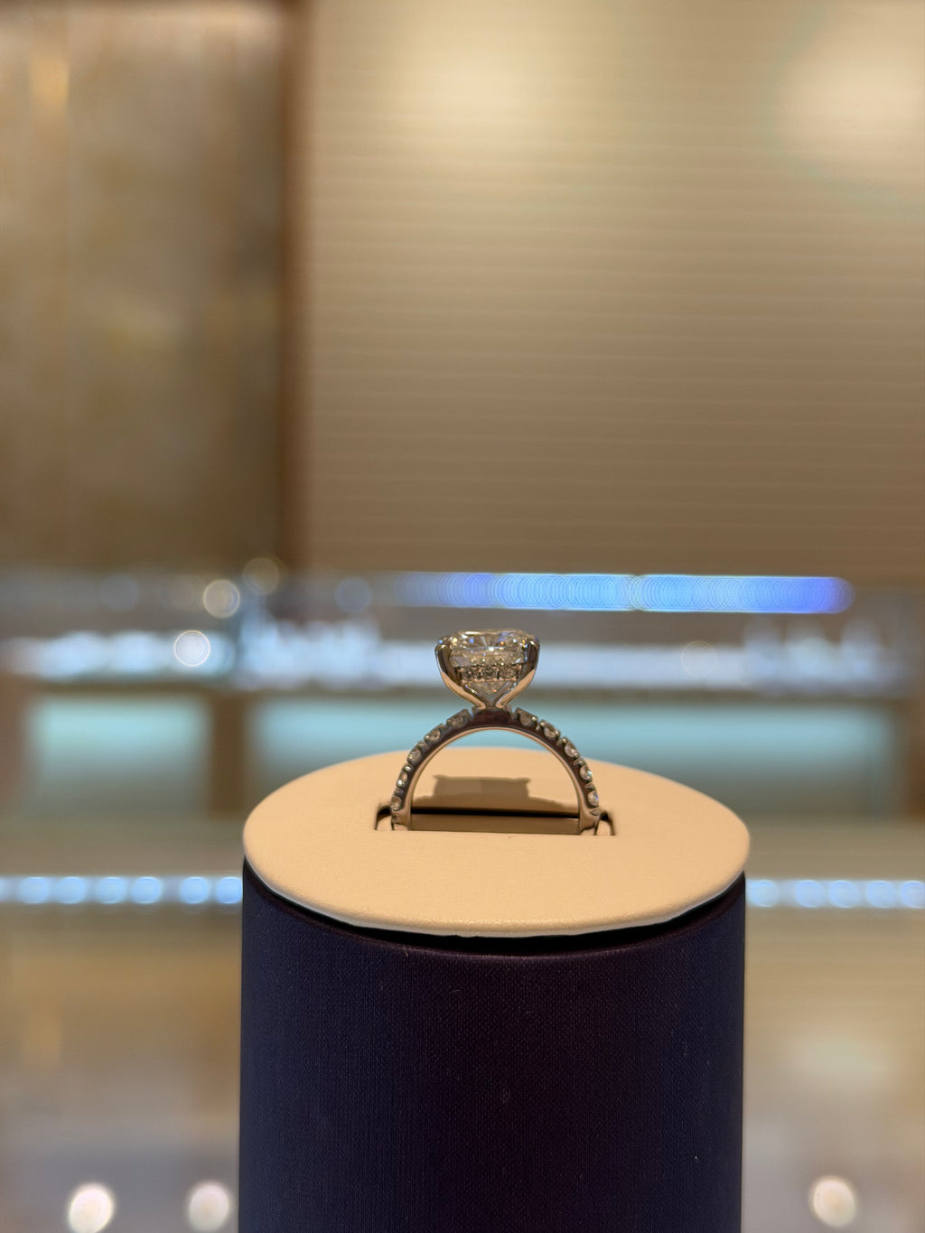 Cushion Hidden Halo White Gold Ring