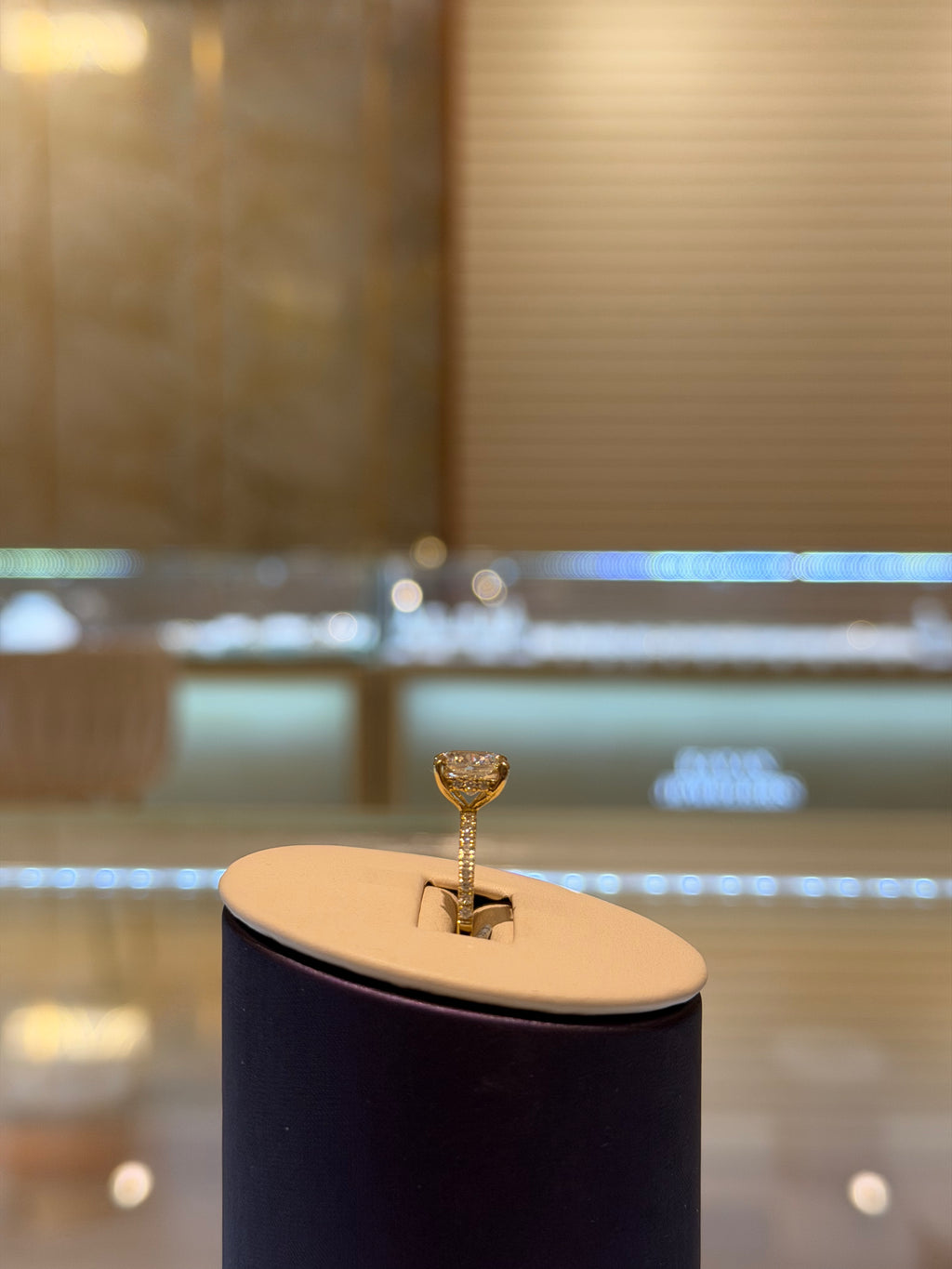 Cushion Hidden Halo Yellow Gold Ring