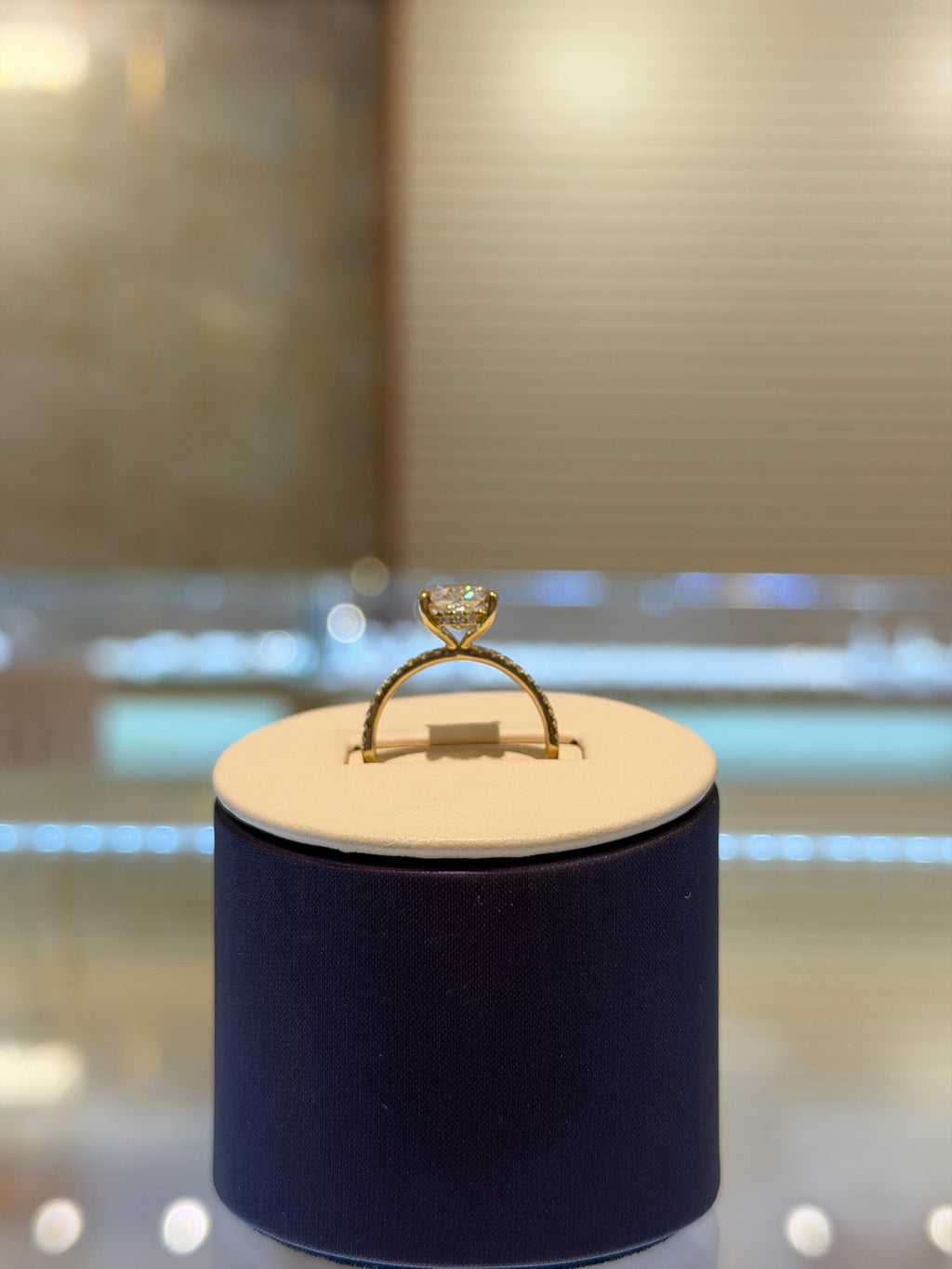Cushion Hidden Halo Yellow Gold Ring