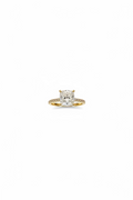 Cushion Hidden Halo Yellow Gold Ring