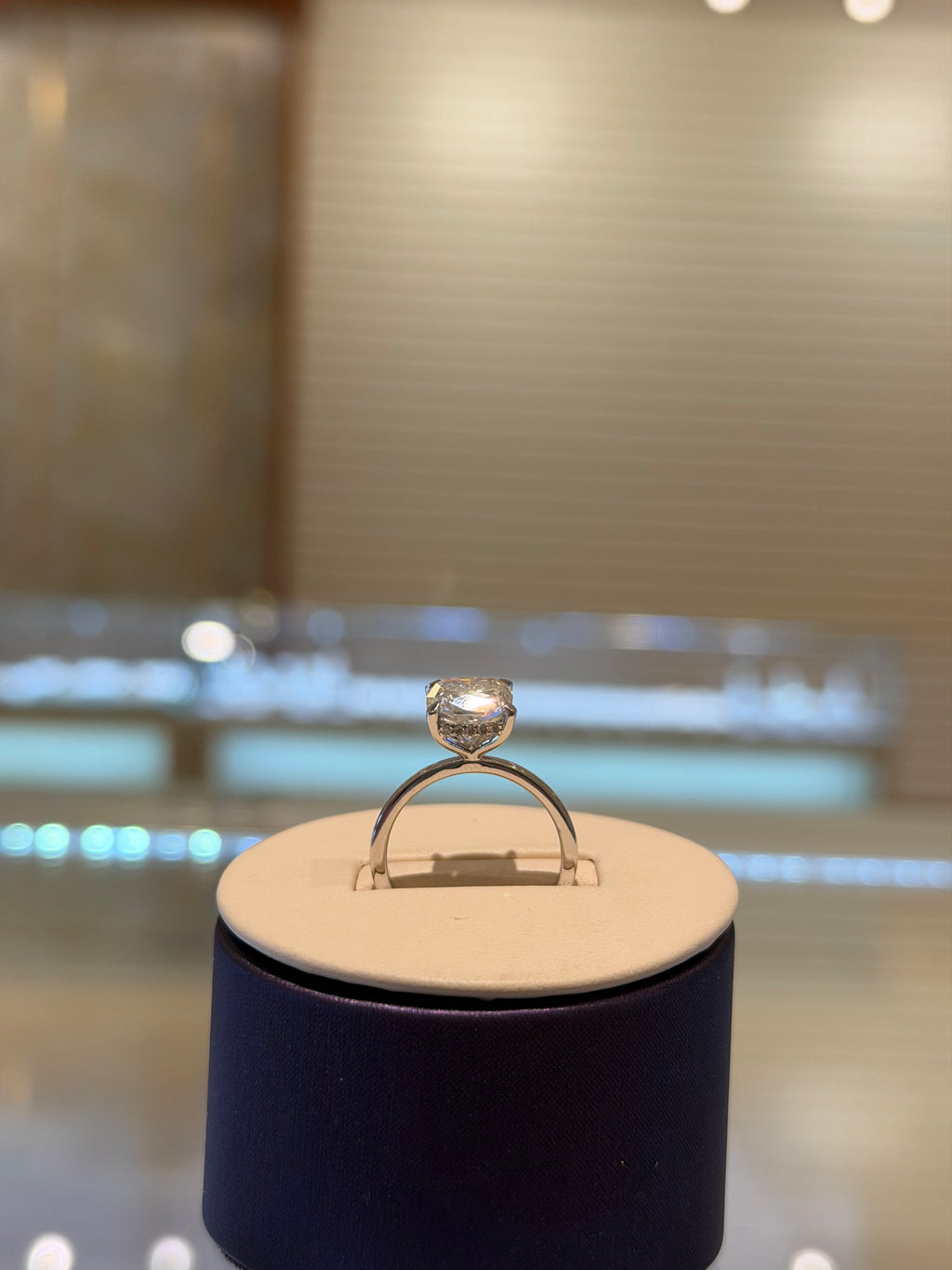 Cushion Hidden Halo White Gold Ring