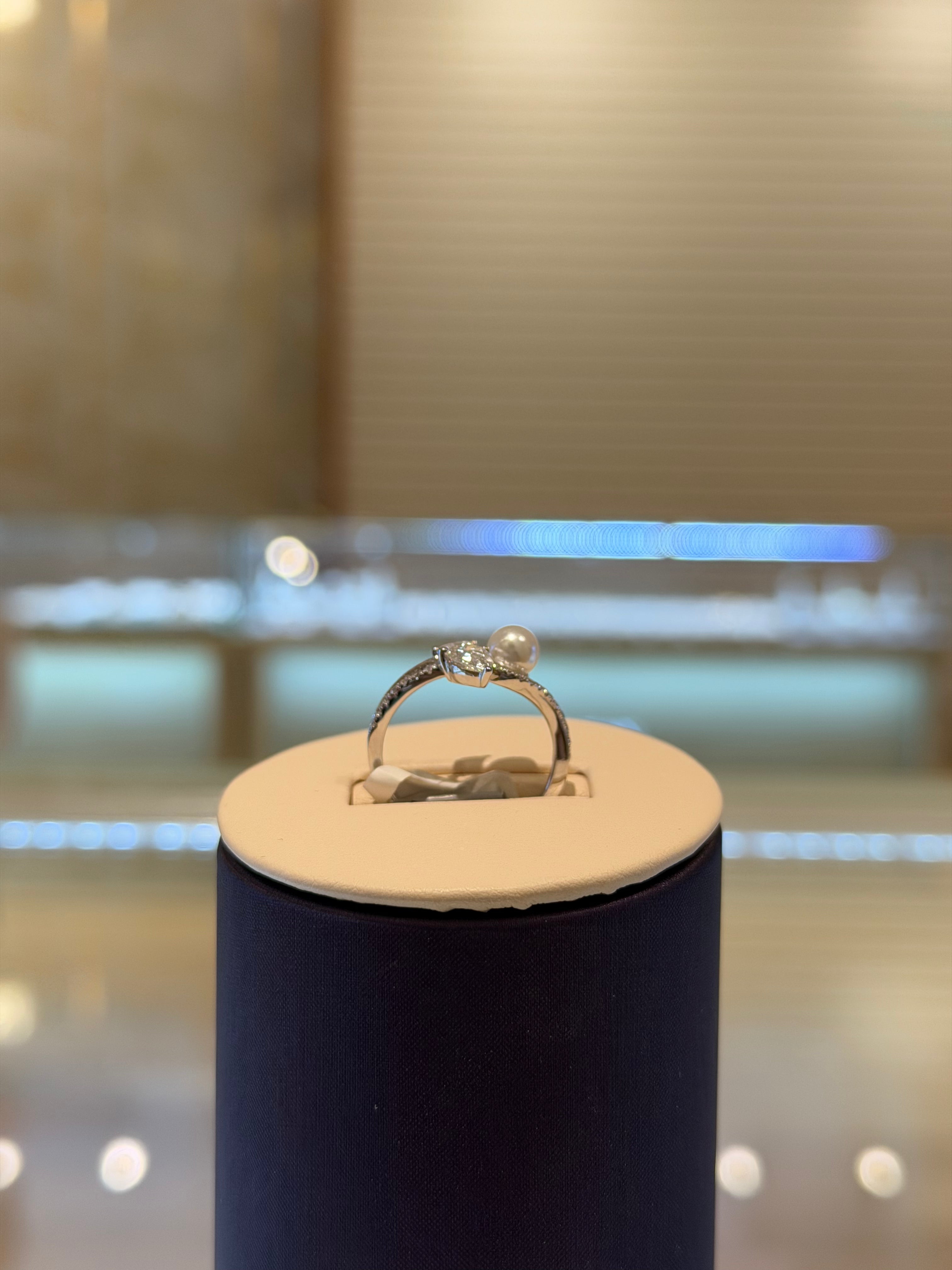 Tri-Stone White Gold Promise Ring