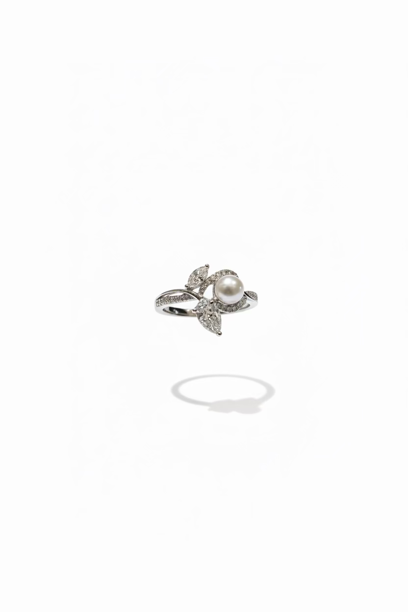 Tri-Stone White Gold Promise Ring