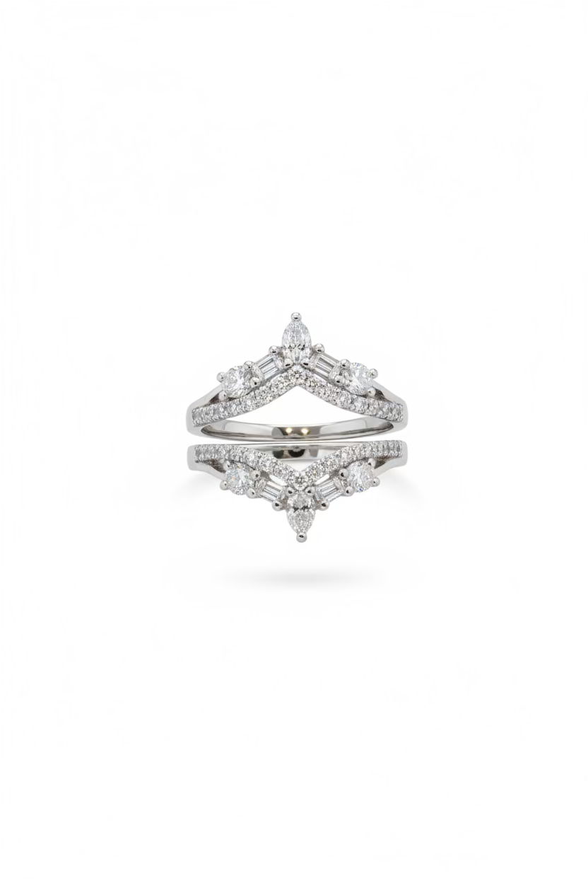 Dual-Band White Gold Enhancer Ring