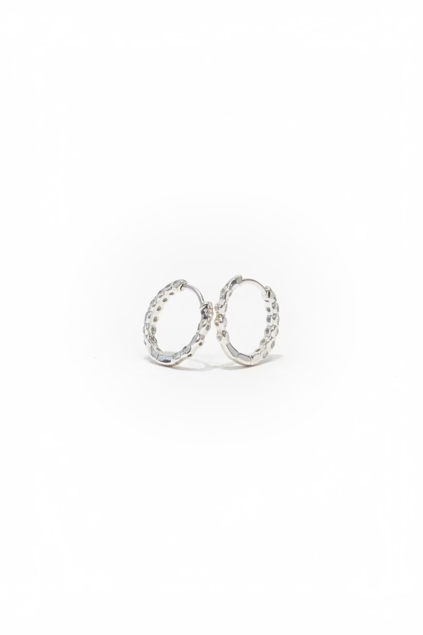 3/4 Carat Huggie White Gold Hoops