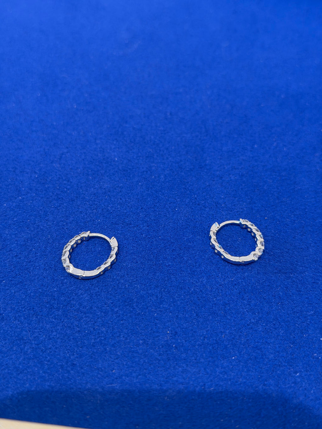 3/4 Carat Huggie White Gold Hoops