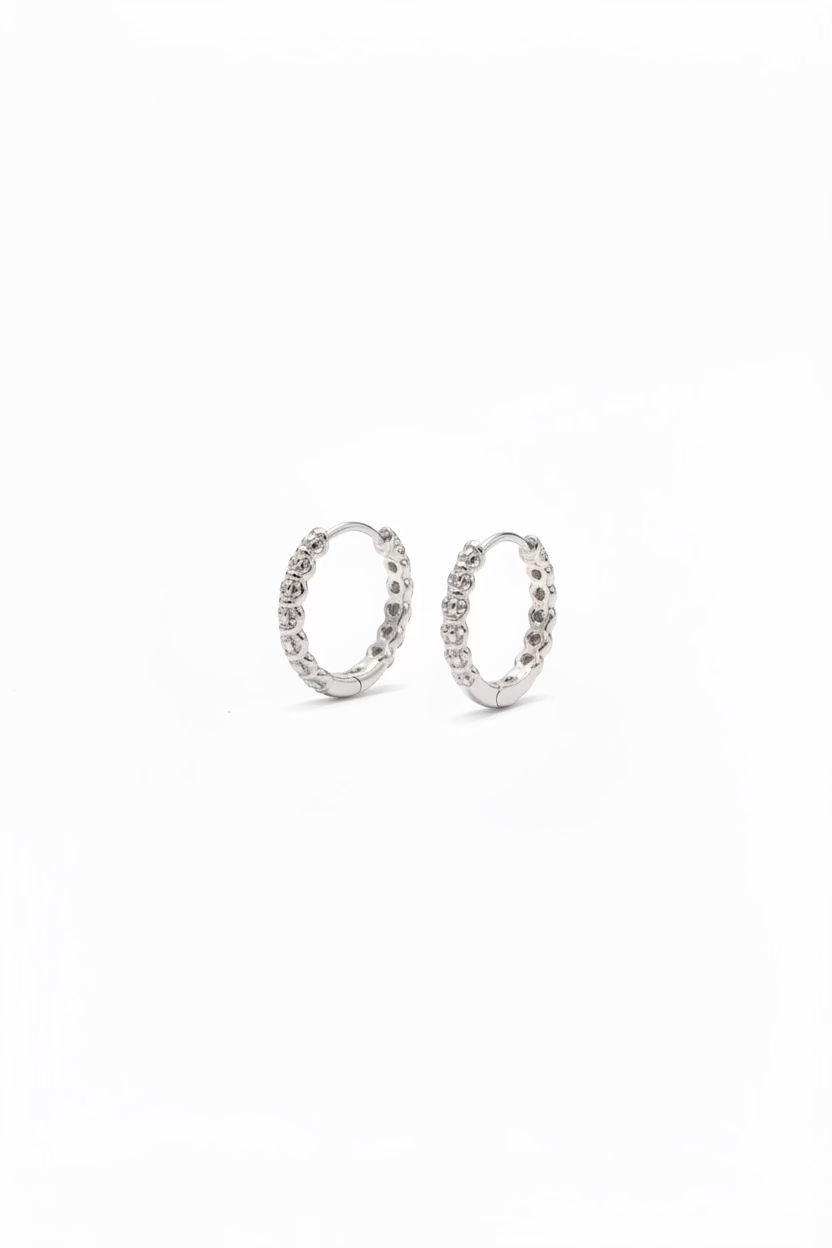 1.5 Carat Huggie White Gold Hoops