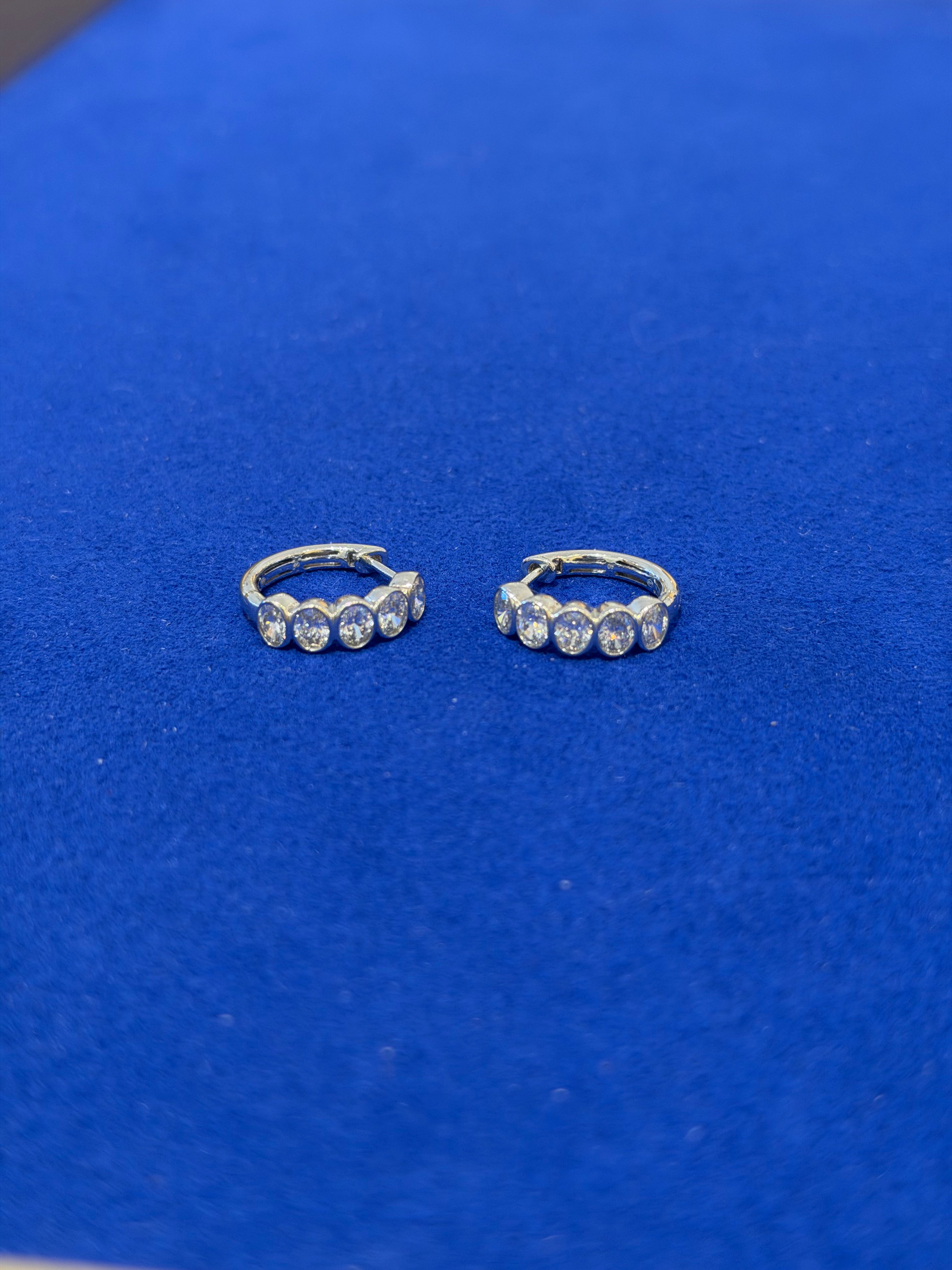 1.5 Carat Huggie White Gold Hoops