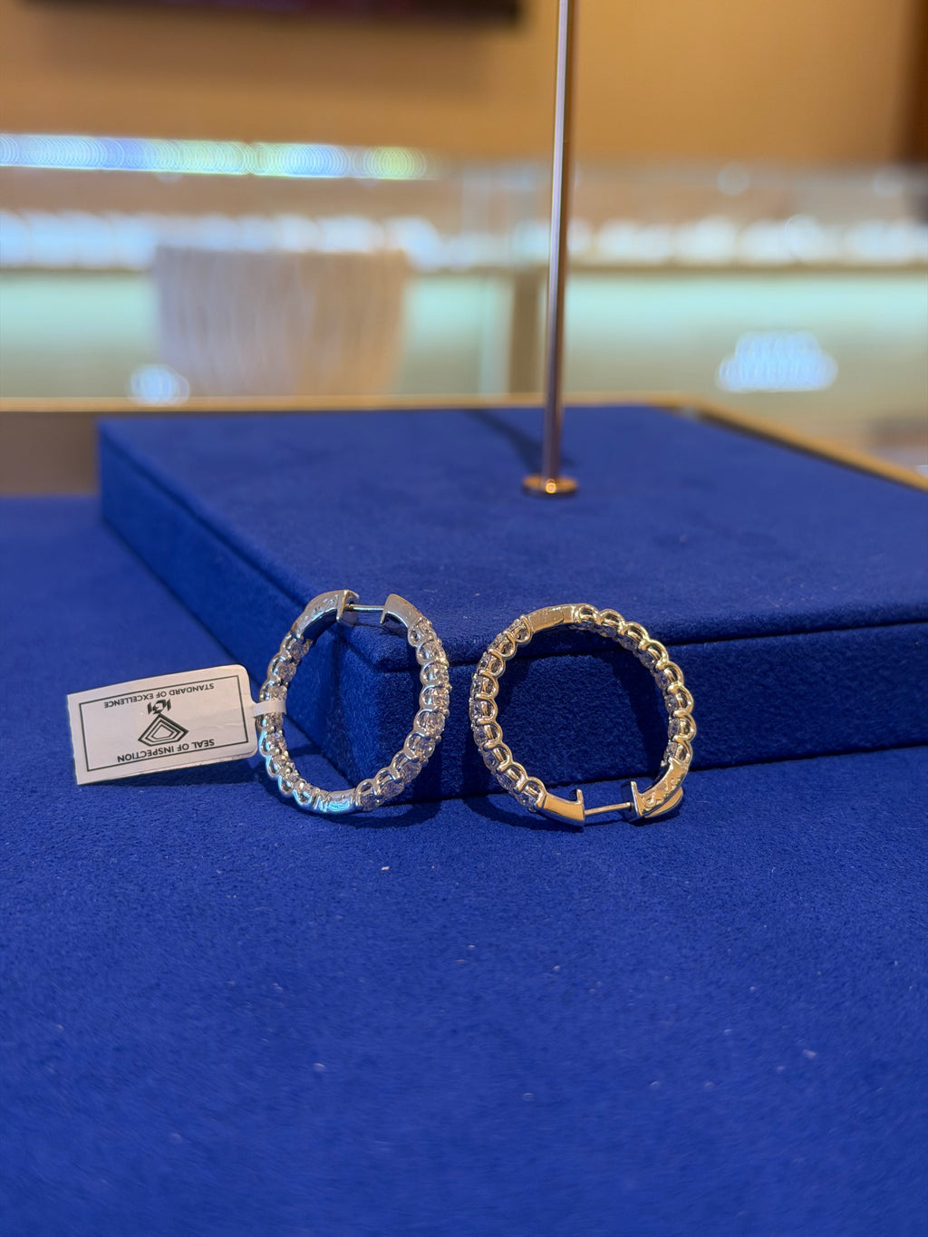 3 Carat Medium White Gold Hoops