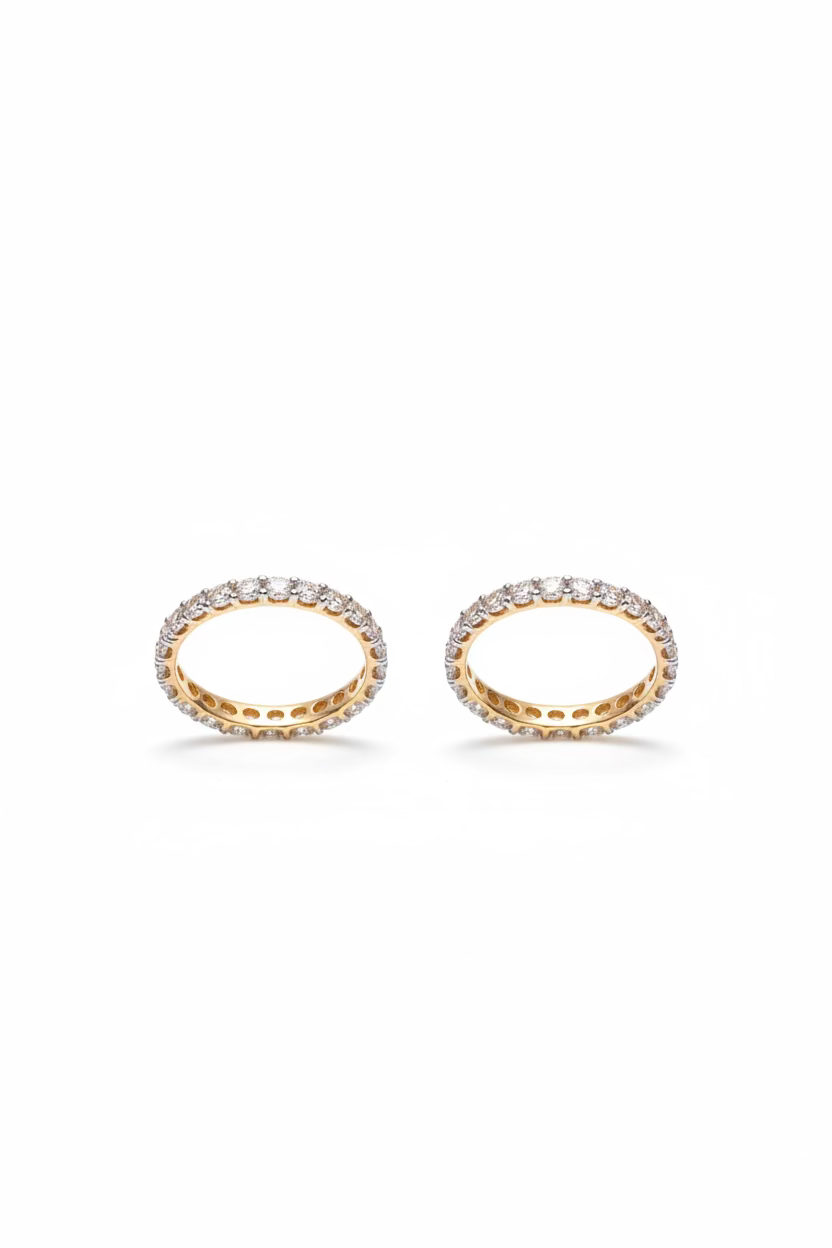 3 Carat Medium White Gold Hoops