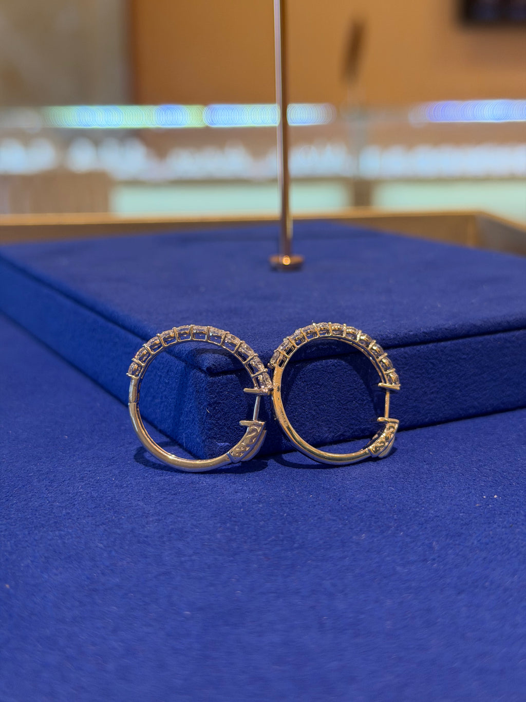 2 Carat Small White Gold Hoops