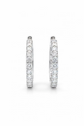 2 Carat Small White Gold Hoops